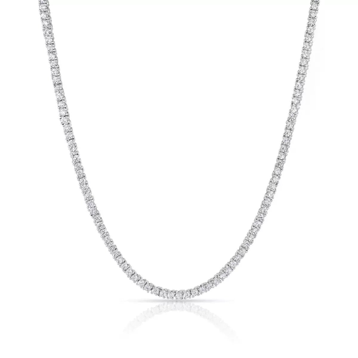 S925 Moissanite Tennis Chain Necklace in White Gold - 2mm Necklaces