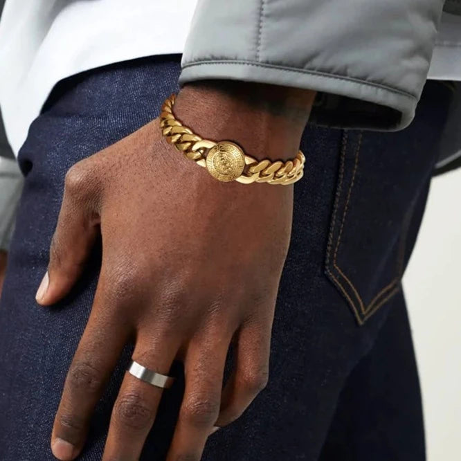 The King - 12mm Cuban Link Bracelet in 18K Gold Plated Bracelets