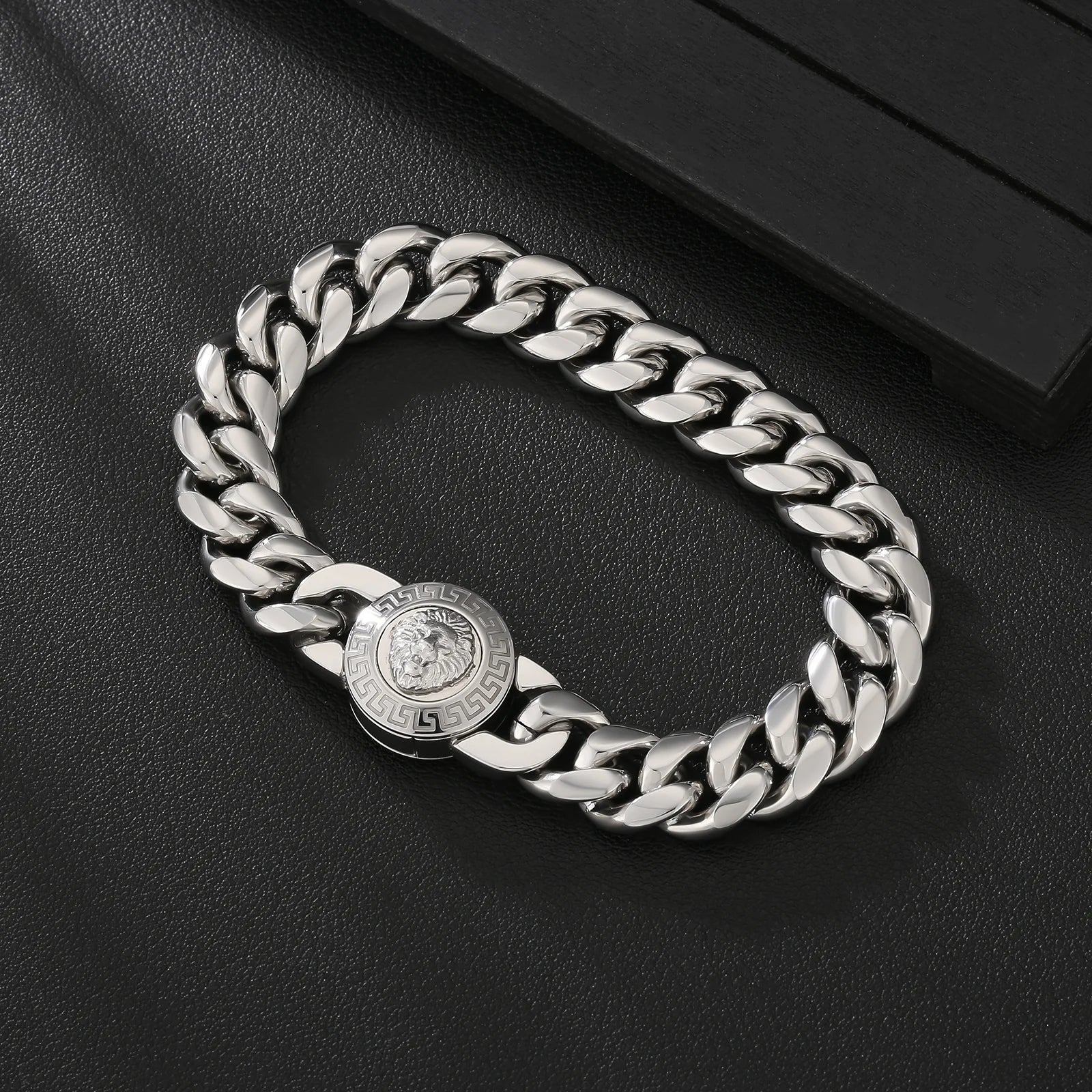 The King - 12mm Cuban Link Bracelet in White Gold Plated Bracelets
