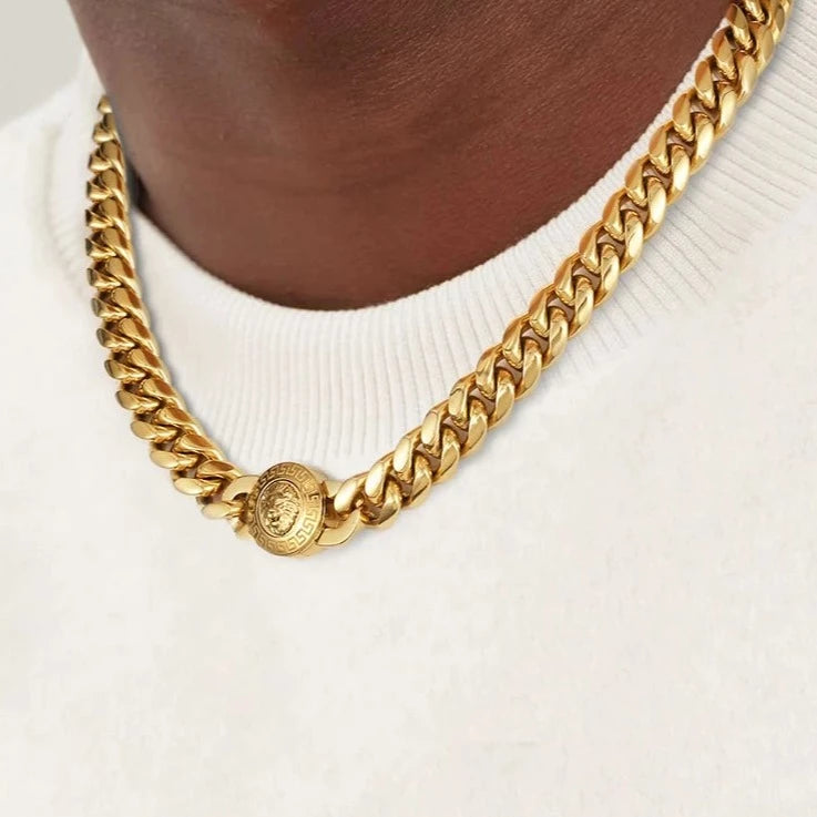 The King - 12mm Cuban Link Chain in 18K Gold Plated Necklaces