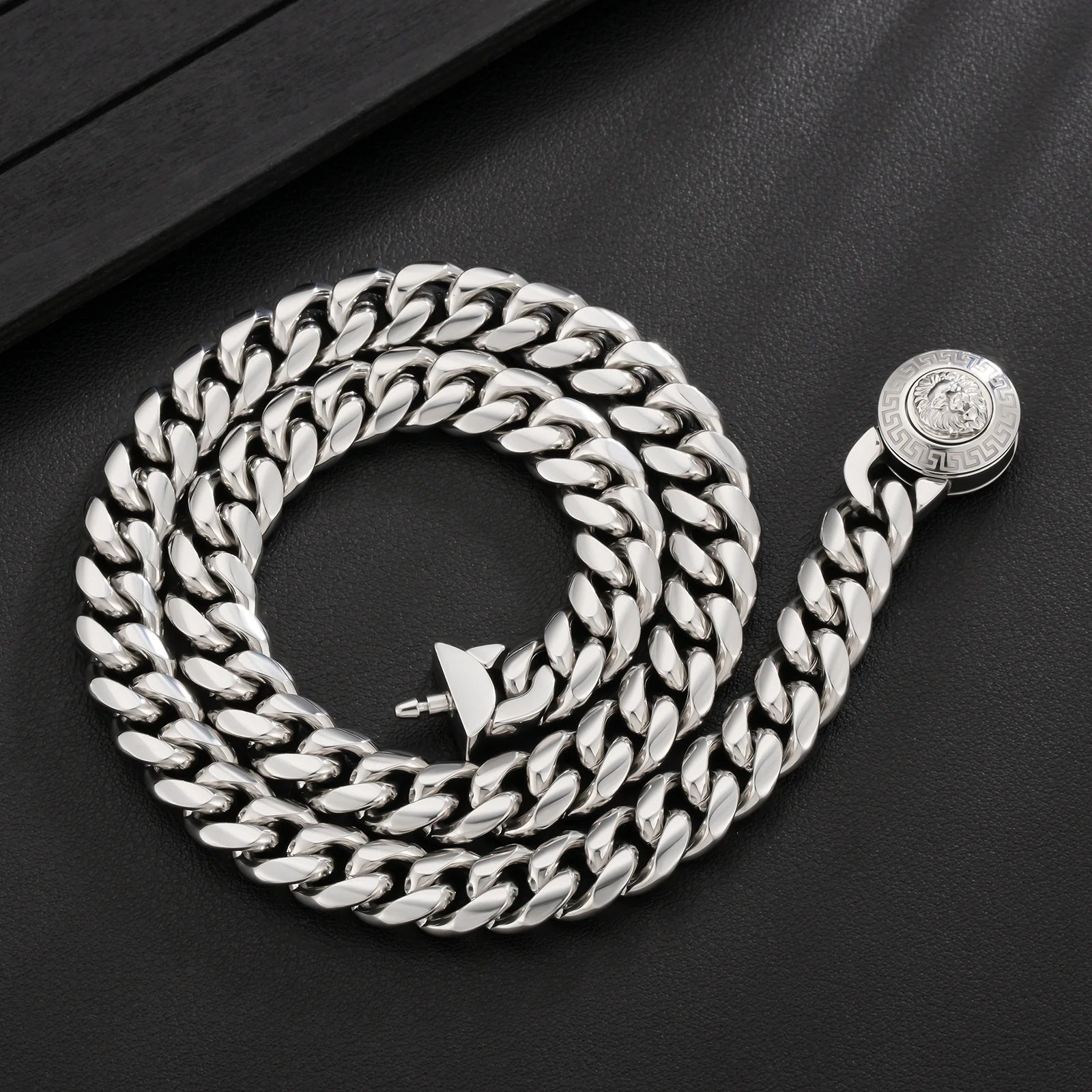 The King - 12mm Cuban Link Chain in White Gold Plated Necklaces