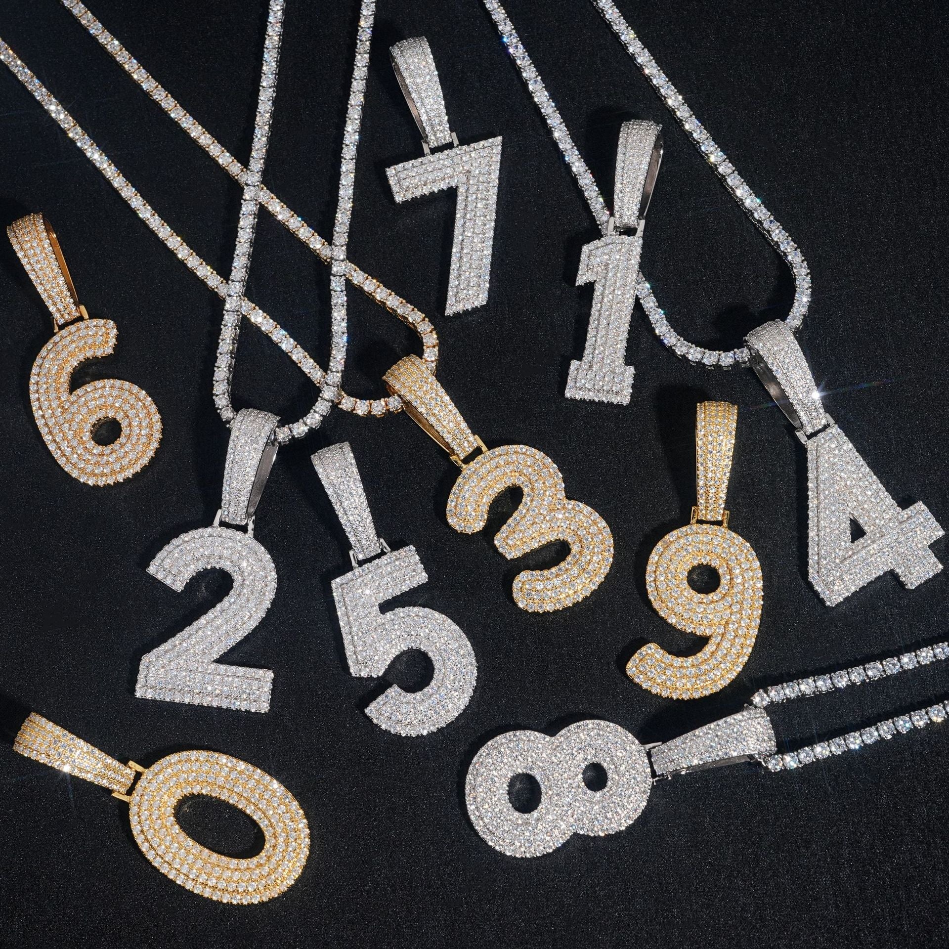 The Statement® - Custom Moissanite Numbers Pendant Charms & Pendants
