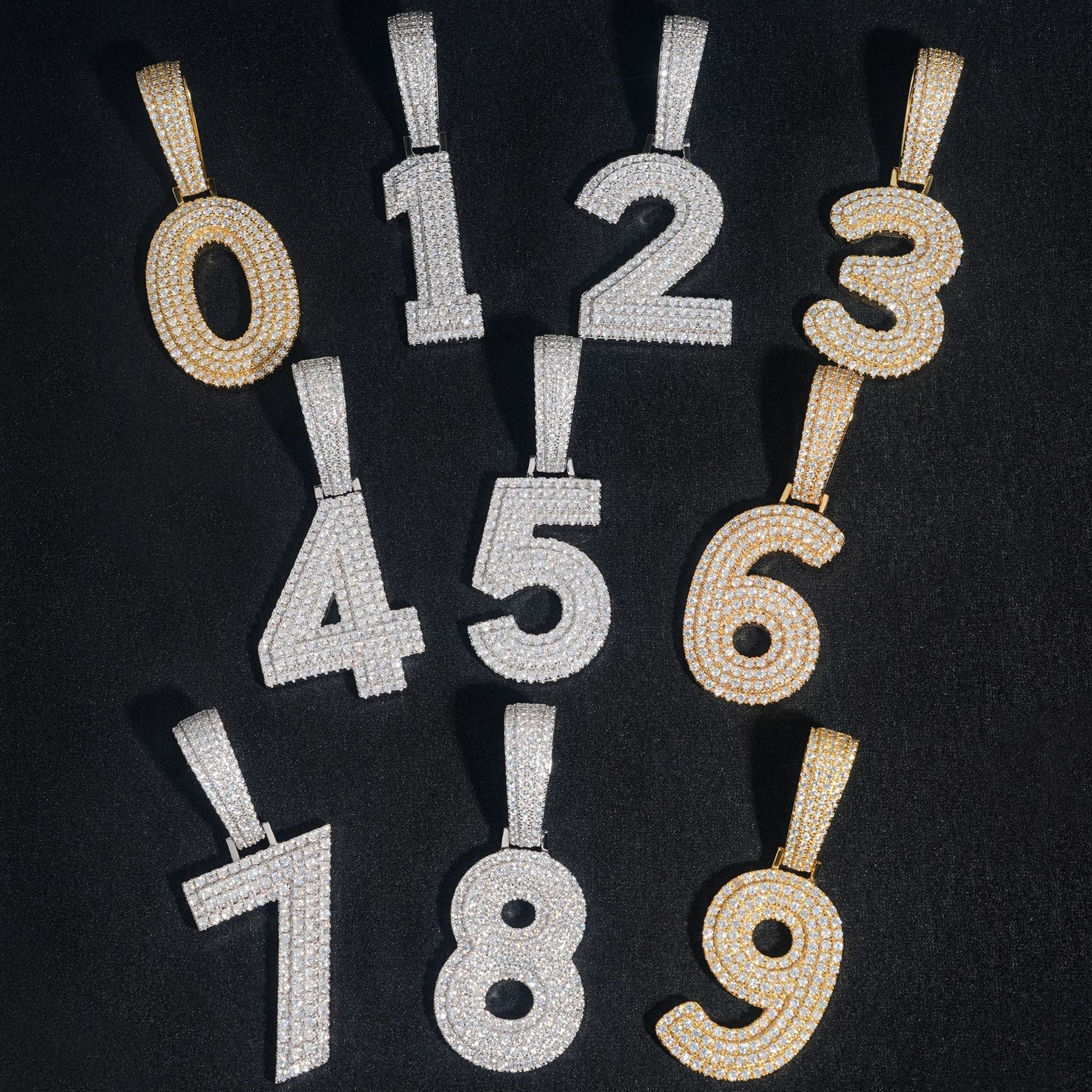 The Statement® - Custom Moissanite Numbers Pendant Charms & Pendants