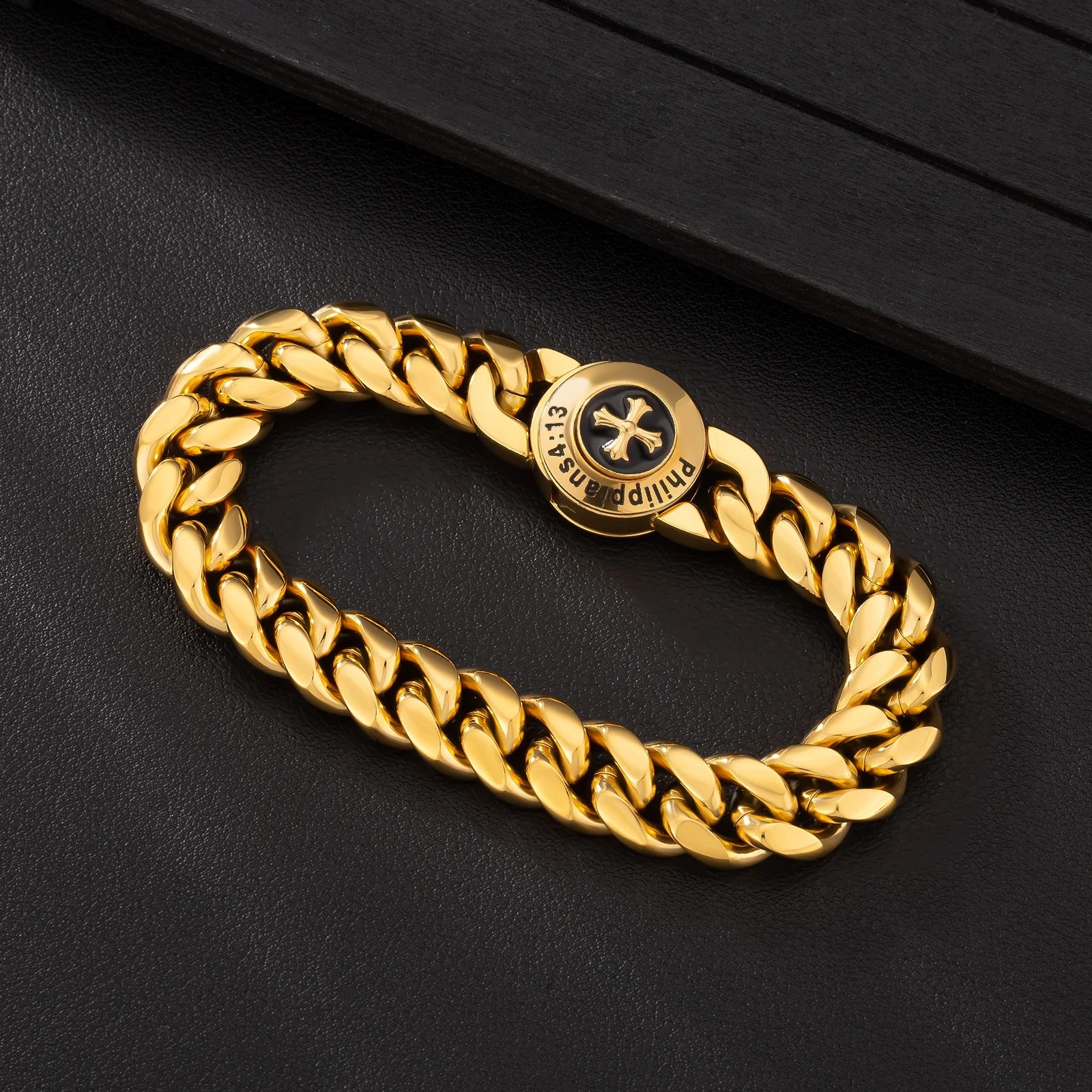 The Strength - 12mm Cuban Link Bracelet in 18K Gold Plated Bracelets