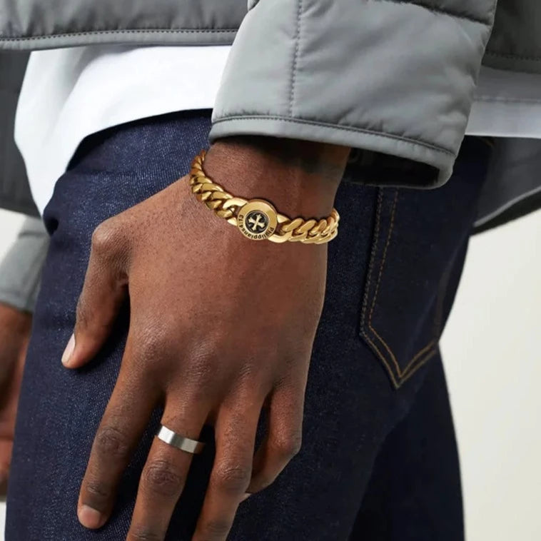 The Strength - 12mm Cuban Link Bracelet in 18K Gold Plated Bracelets