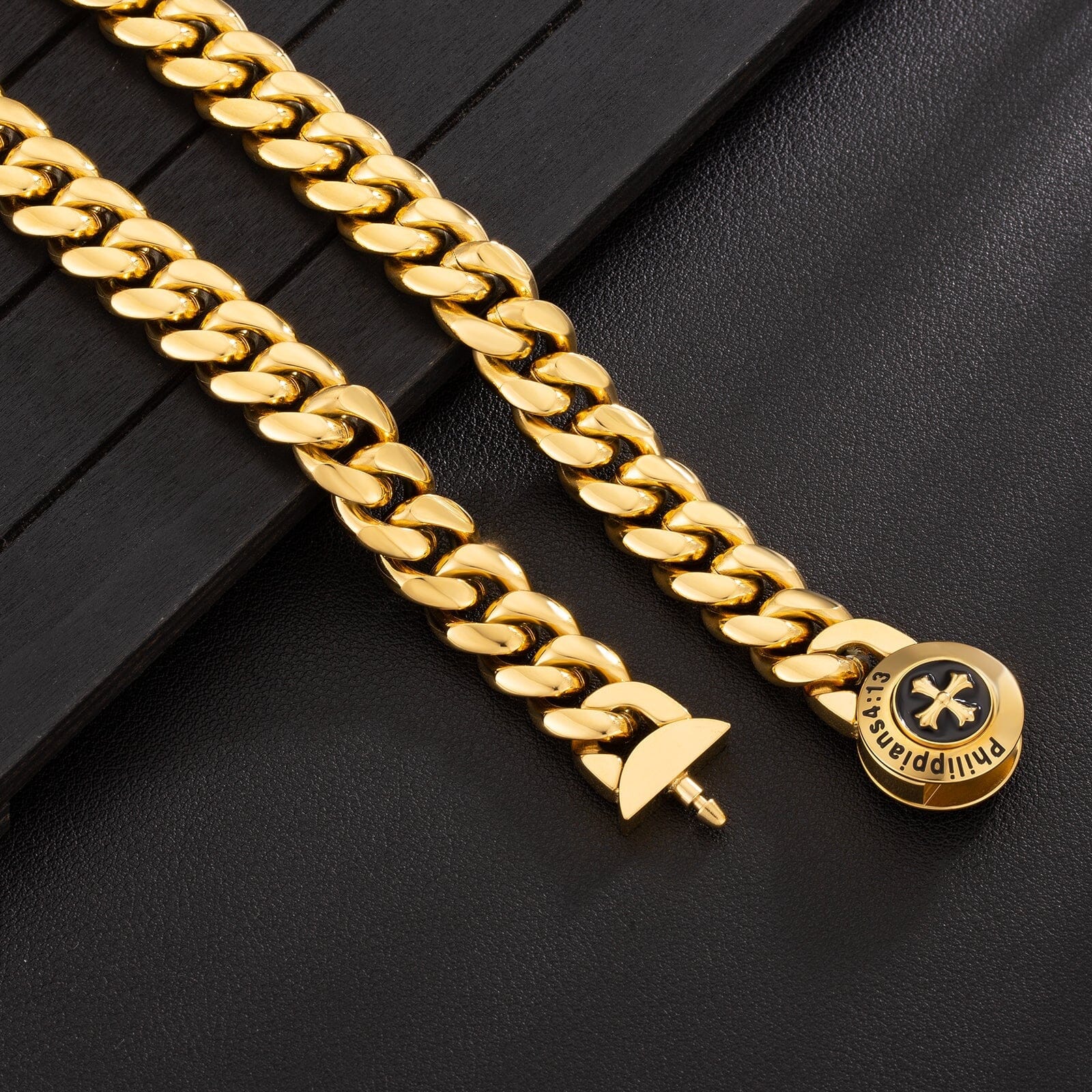 The Strength - 12mm Cuban Link Chain in 18K Gold Plated Necklaces 