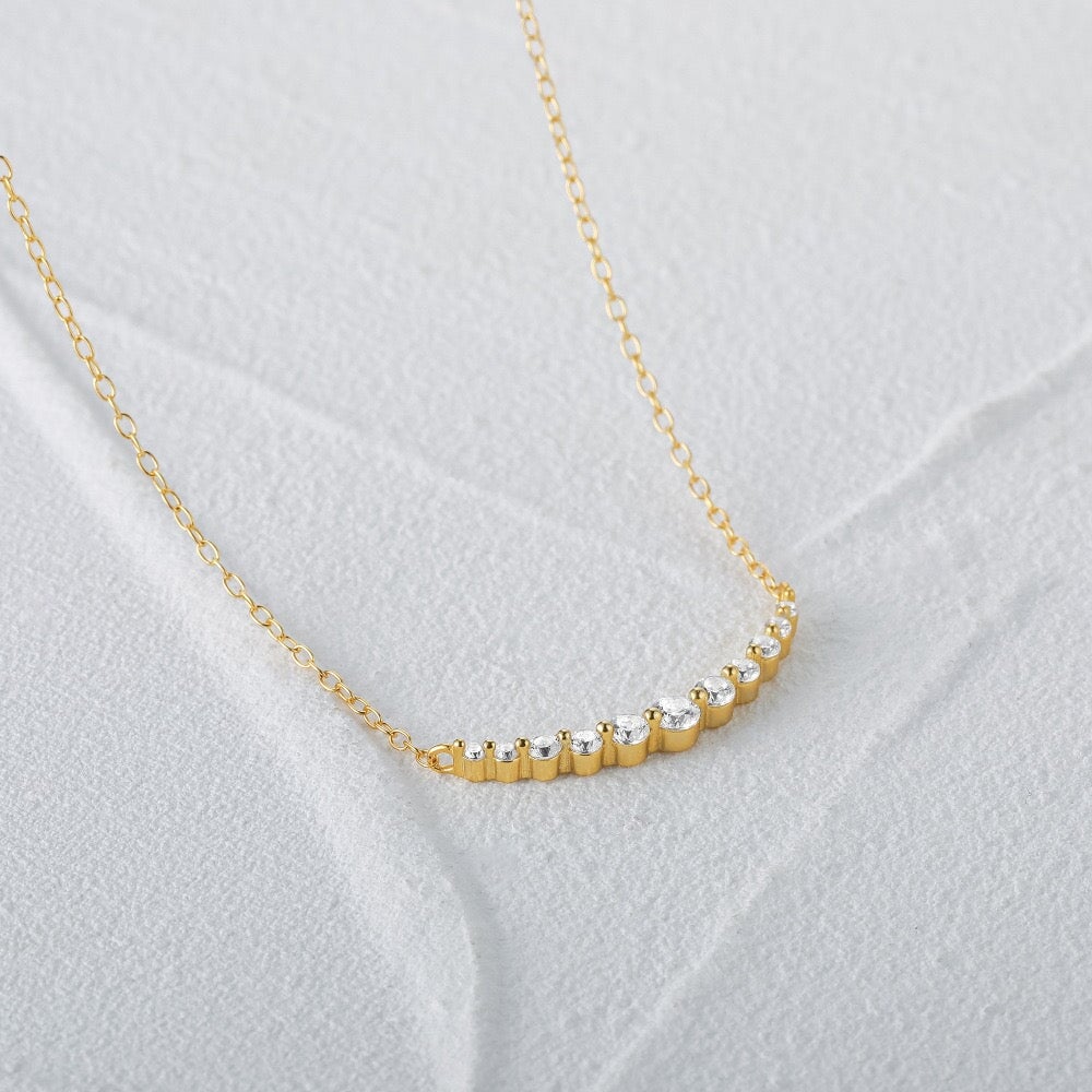 U-Smile S925 Moissanite Necklace in 14K Gold Necklaces