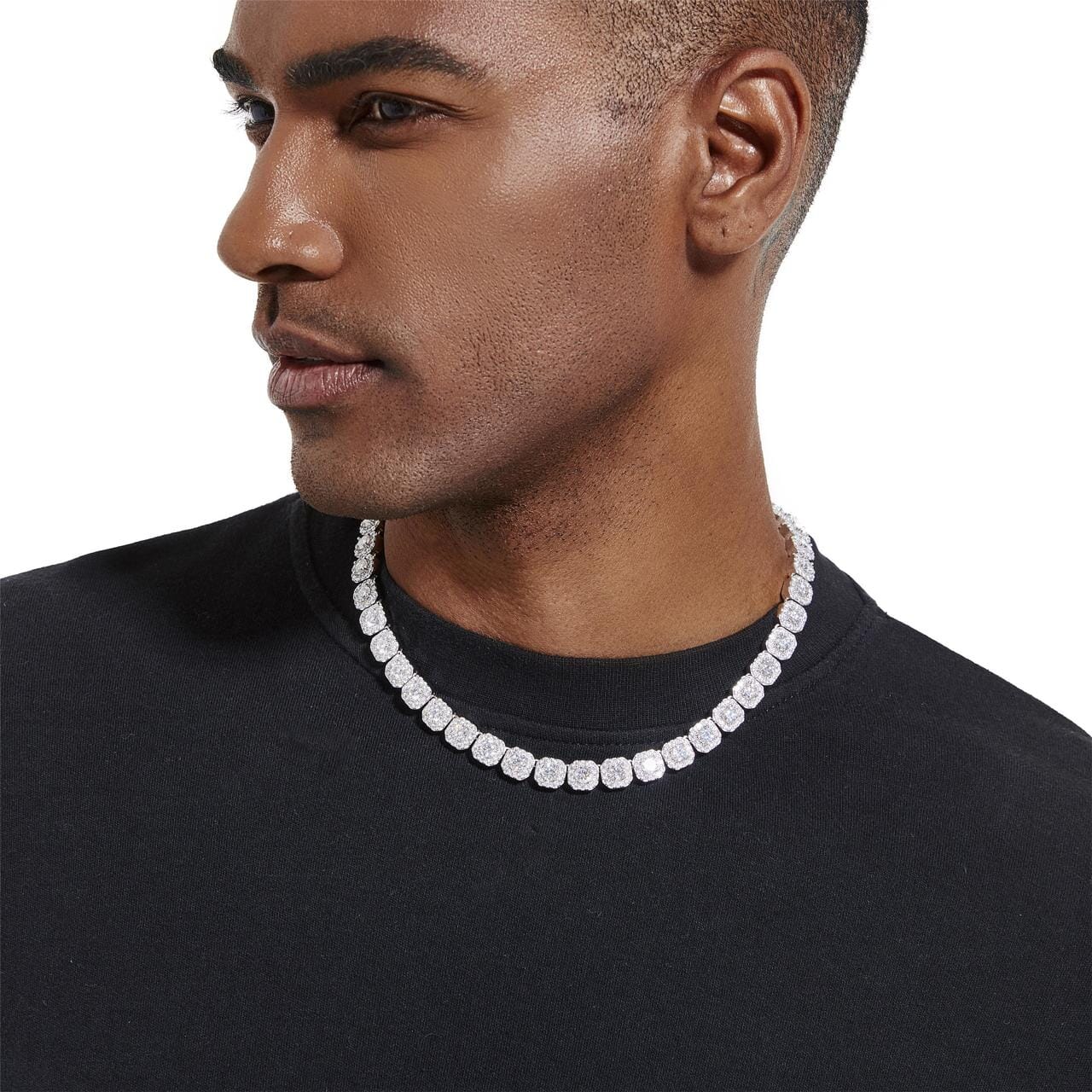 VVS1 Moissanite Diamond S925 Cluster Tennis Chain - 10mm Necklaces