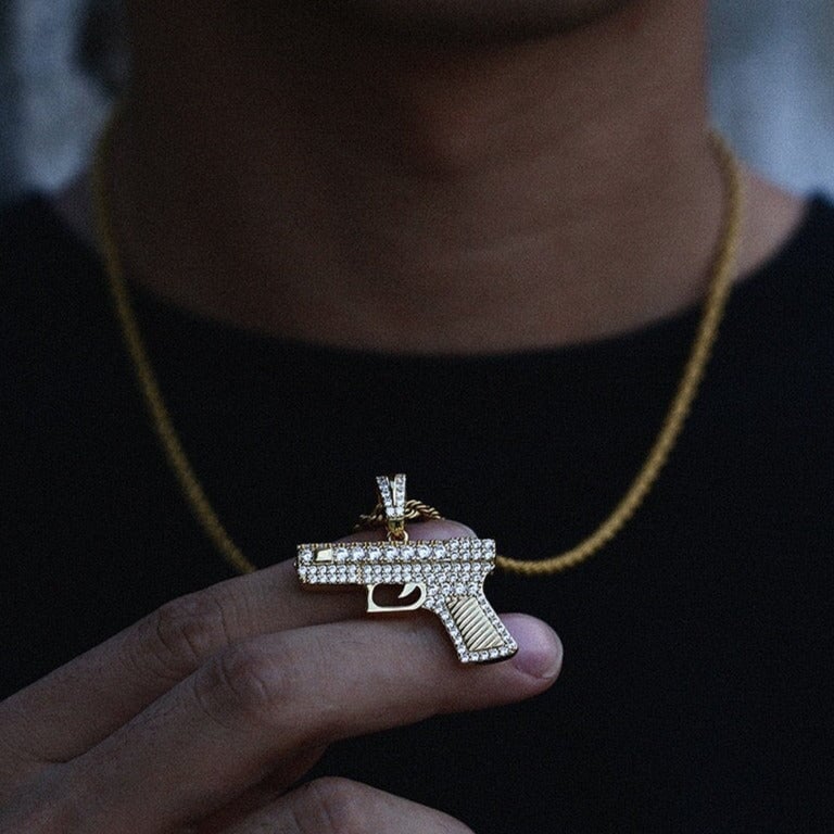 YOUNG. WILD. FREE. - Glcok Handgun Pendant - 1.5inch Charms & Pendants