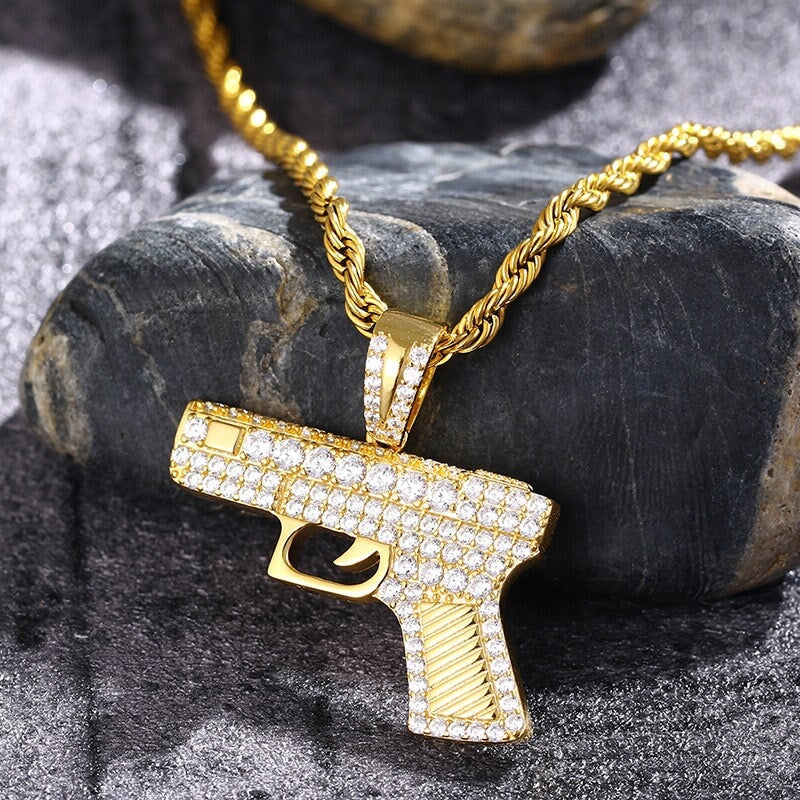 YOUNG. WILD. FREE. - Glcok Handgun Pendant - 1.5inch Charms & Pendants