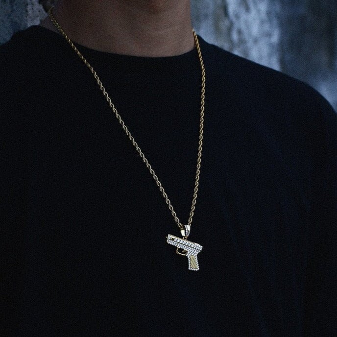 YOUNG. WILD. FREE. - Glcok Handgun Pendant - 1.5inch Charms & Pendants
