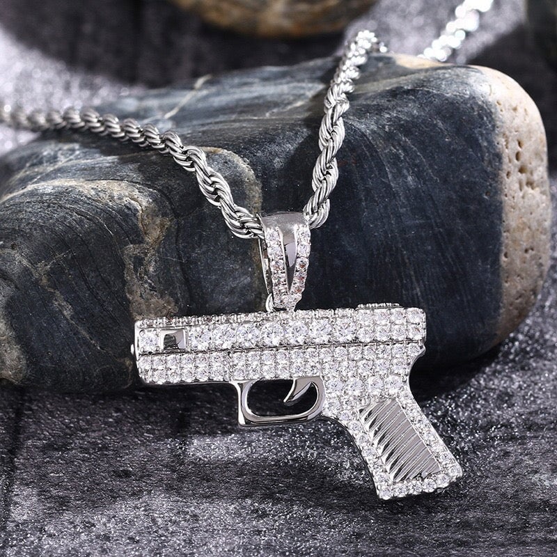YOUNG. WILD. FREE. - Glcok Handgun Pendant - 1.5inch Charms & Pendants