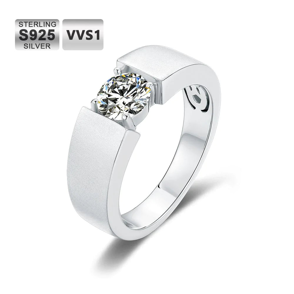 1.0 Carats VVS1 Moissanite Diamond Ring Rings