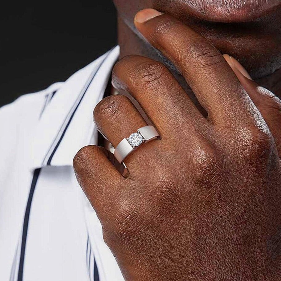 1.0 Carats VVS1 Moissanite Diamond Ring Rings