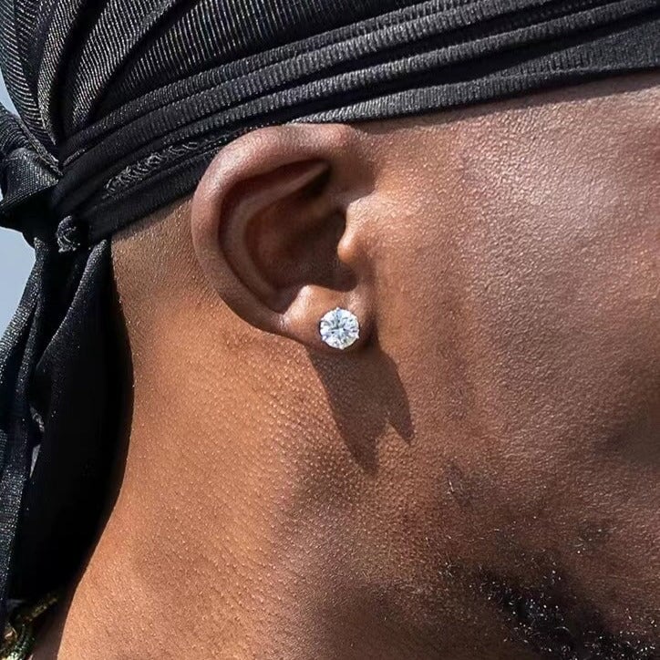 2.0/3.0 Carats VVS1 Moissanite 925 Sterling Silver Round Cut Earring Studs in White Gold Earrings