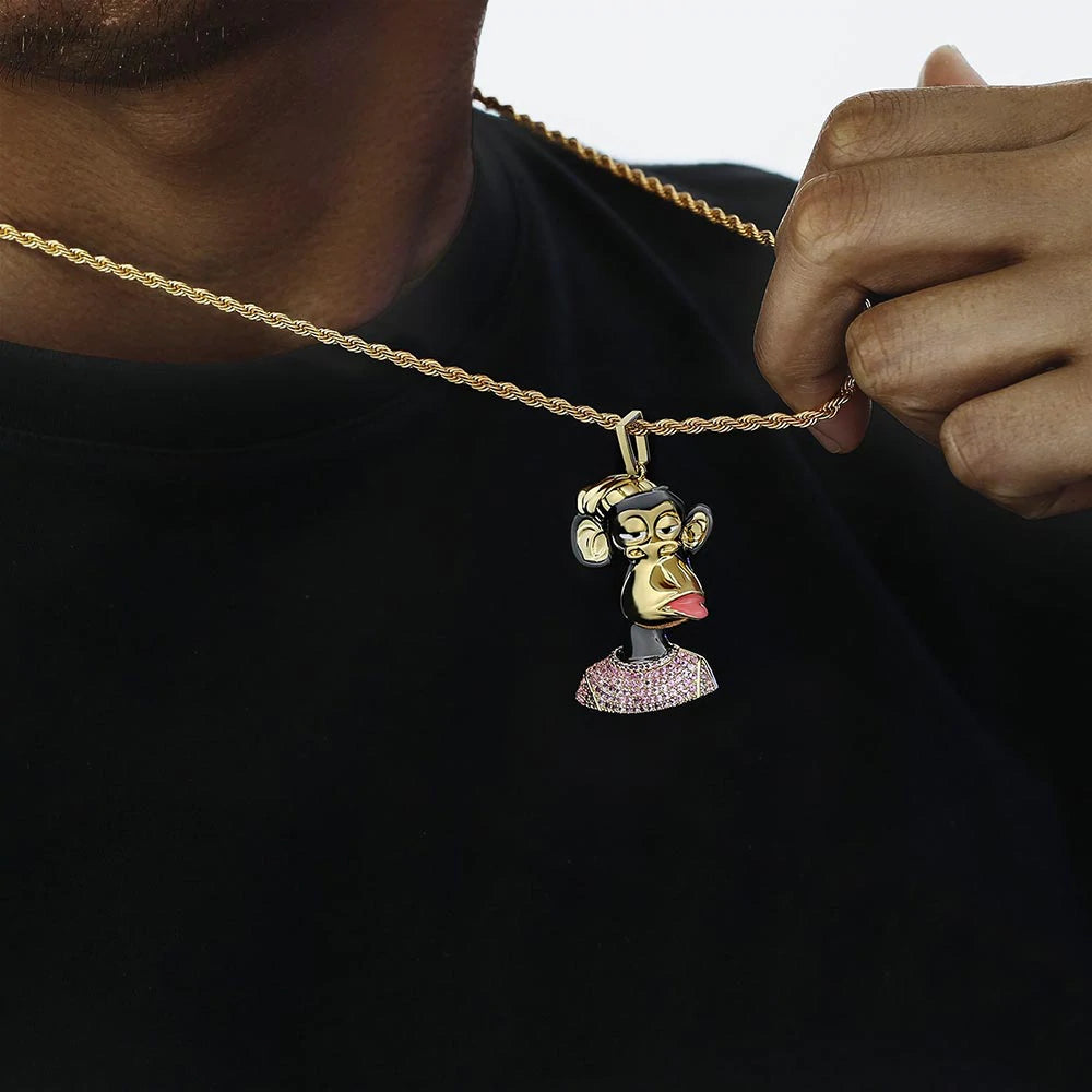 Bling Proud X Bored Ape NFT Pendant with Iced T-Shirt