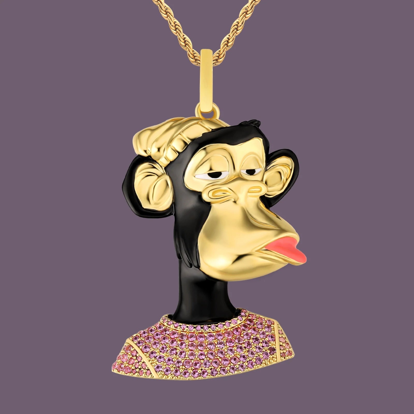Bling Proud X Bored Ape NFT Pendant with Iced T-Shirt