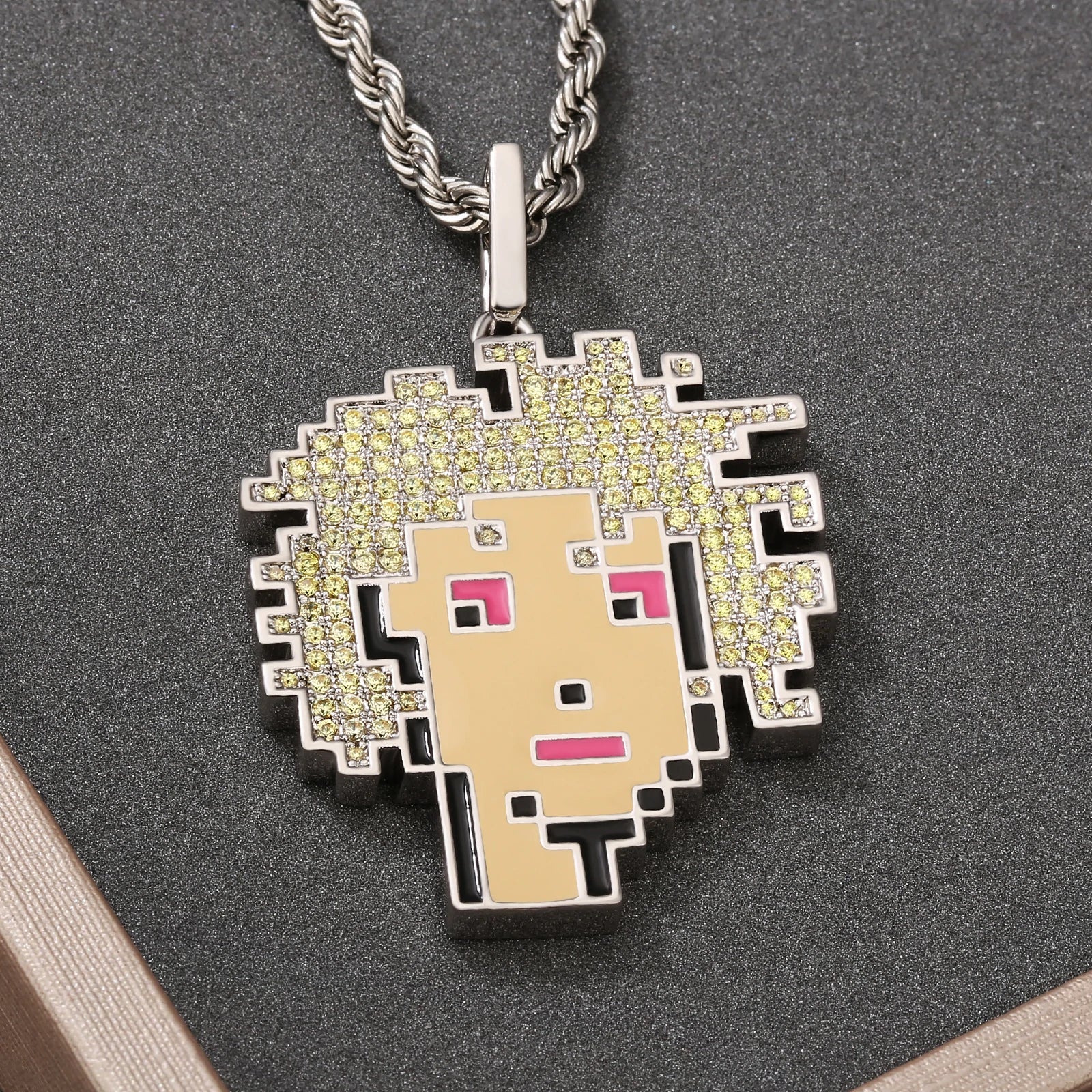 Bling Proud X Crypto Punk NFT Pendant Golden Hair Woman