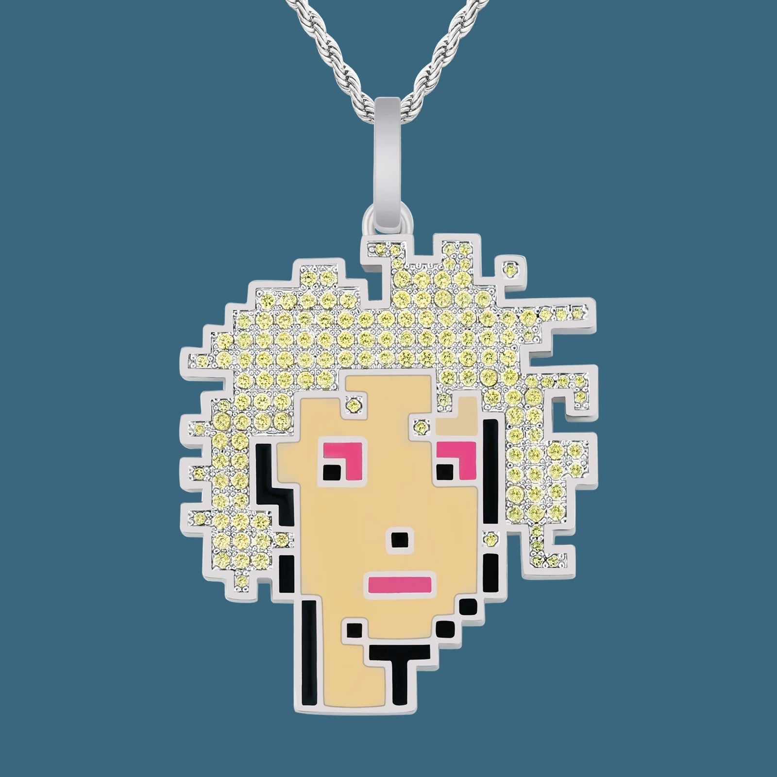 Bling Proud X Crypto Punk NFT Pendant Golden Hair Woman