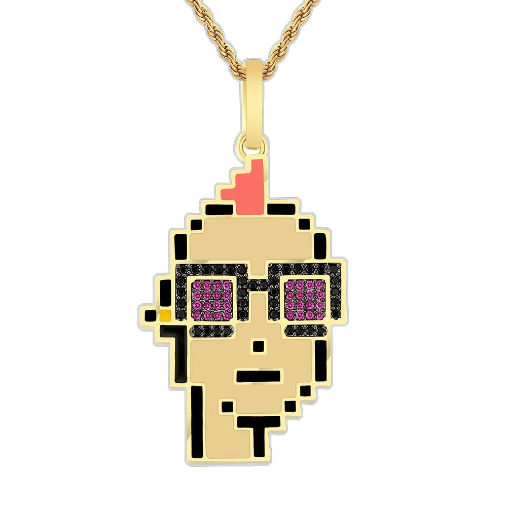 Bling Proud X Crypto Punk NFT Pendant Red Hair Man