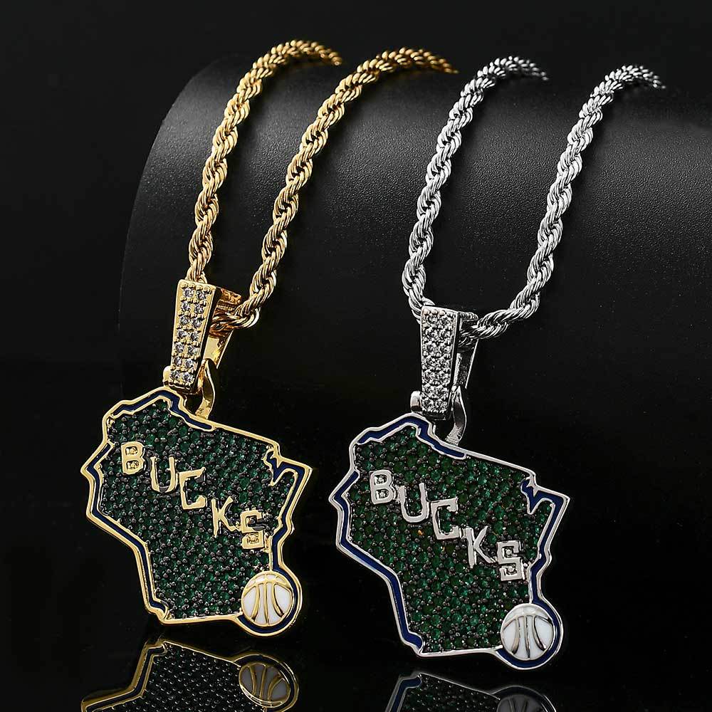 Bling Proud X NBA Milwaukee Bucks Pendant Charms & Pendants