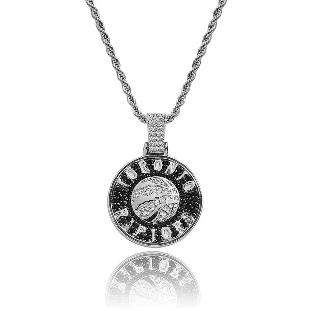 Bling Proud X NBA Toronto Raptors Pendant Charms & Pendants 20" White Gold No need