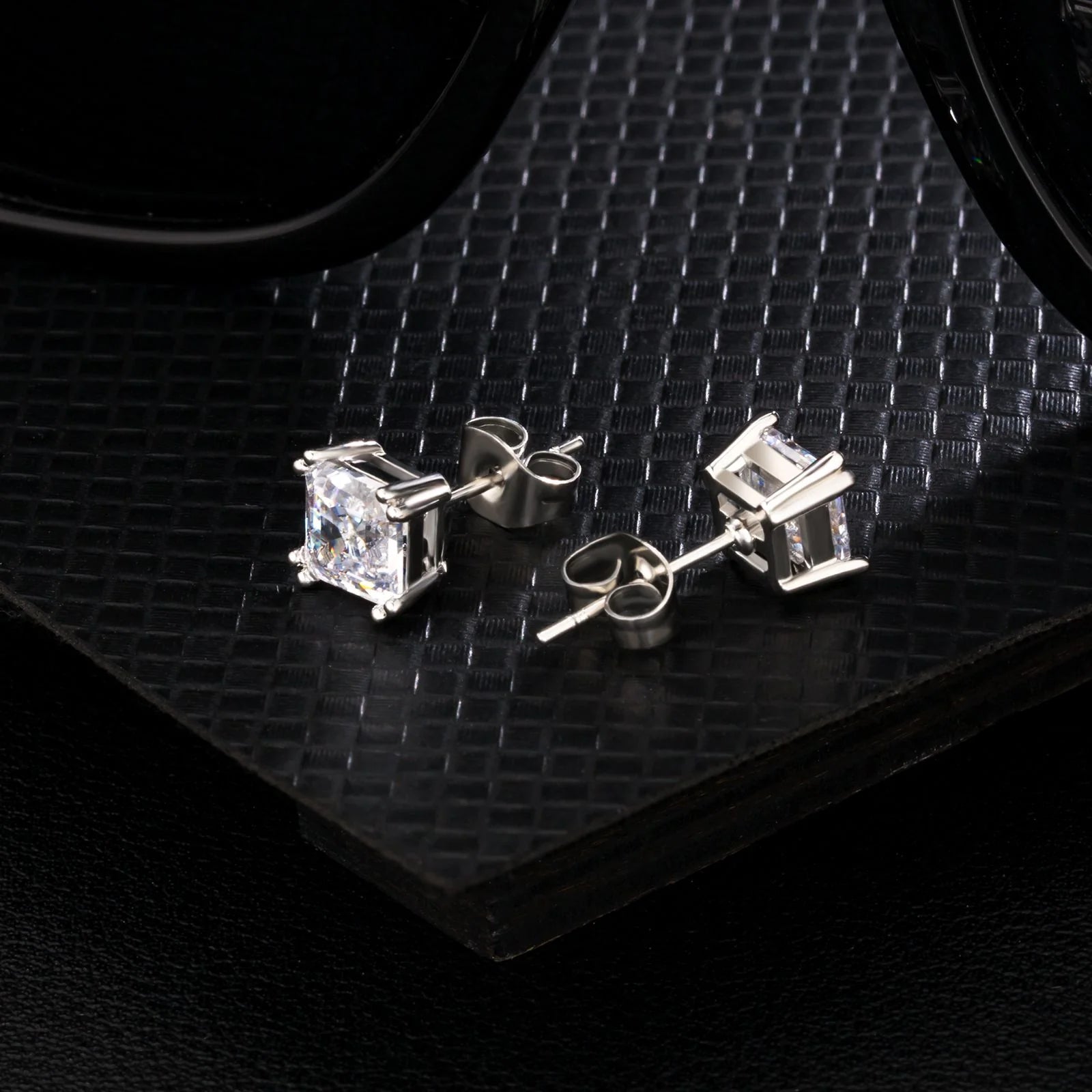 Brilliant Asscher Cut Diamond Stud Earrings Earrings