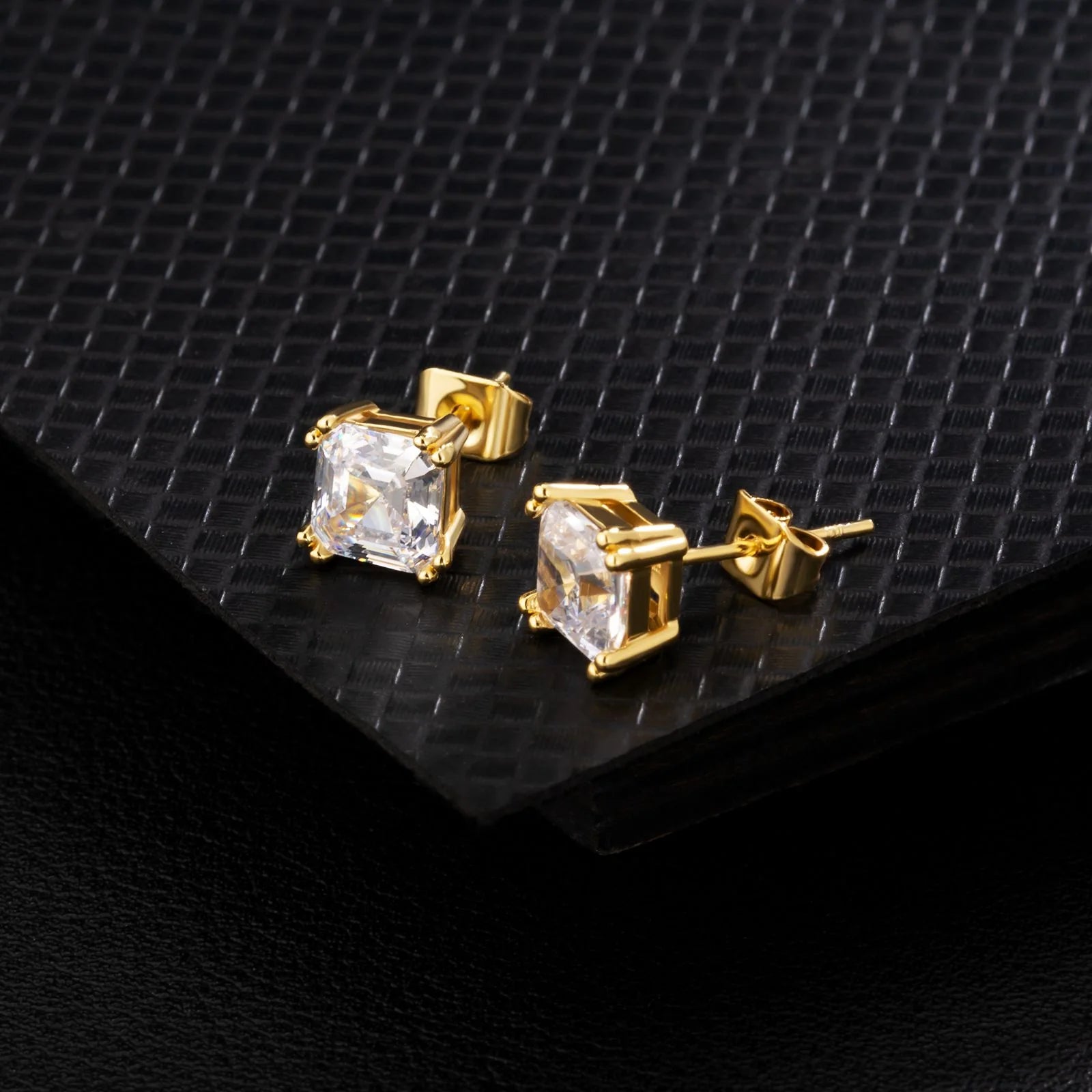 Brilliant Asscher Cut Diamond Stud Earrings Earrings