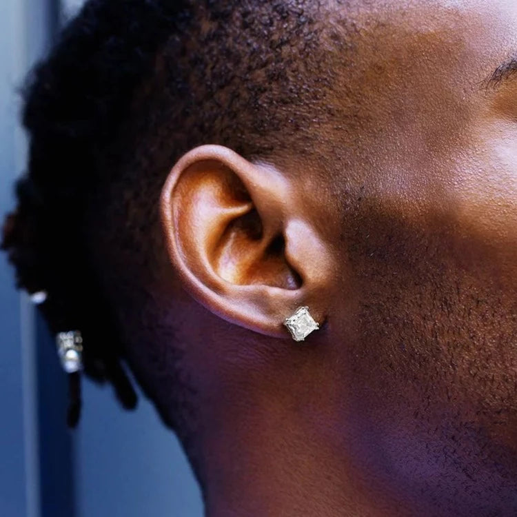 Brilliant Asscher Cut Diamond Stud Earrings Earrings