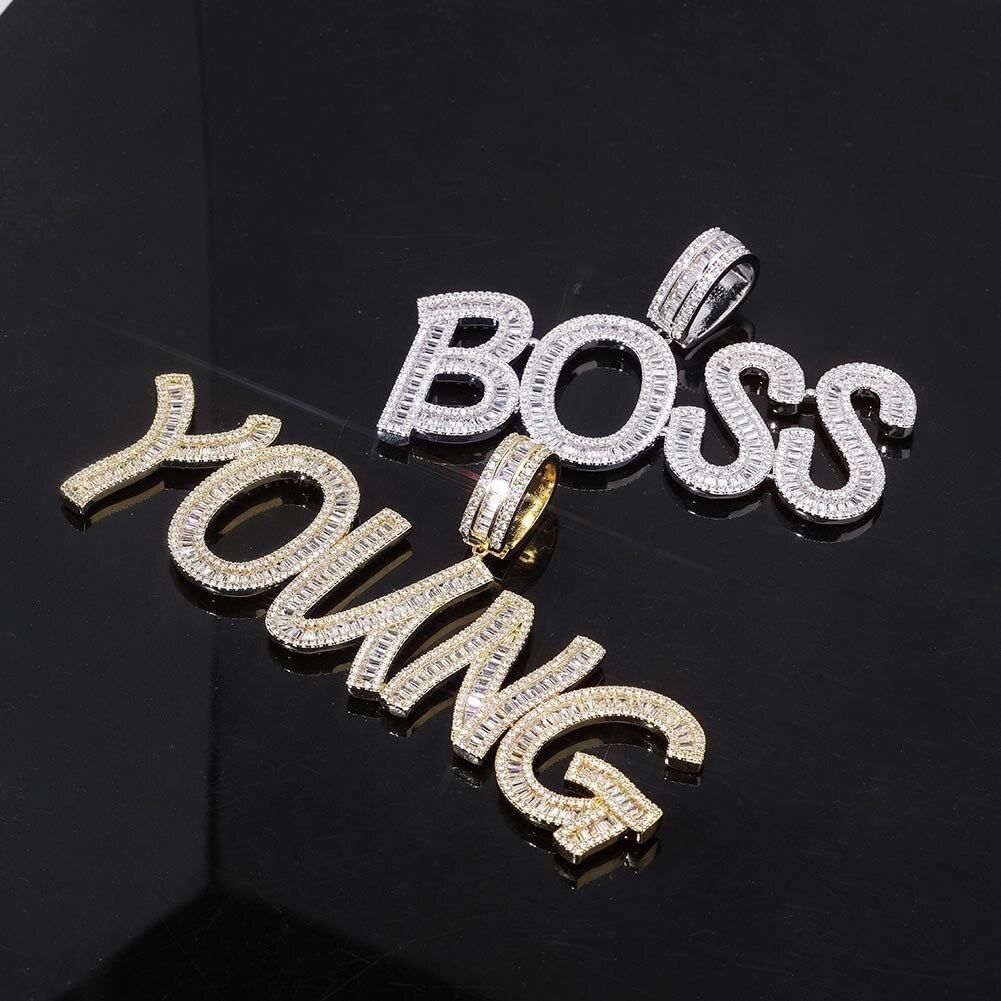 Custom Baguette Letter Pendant (1 letter available)