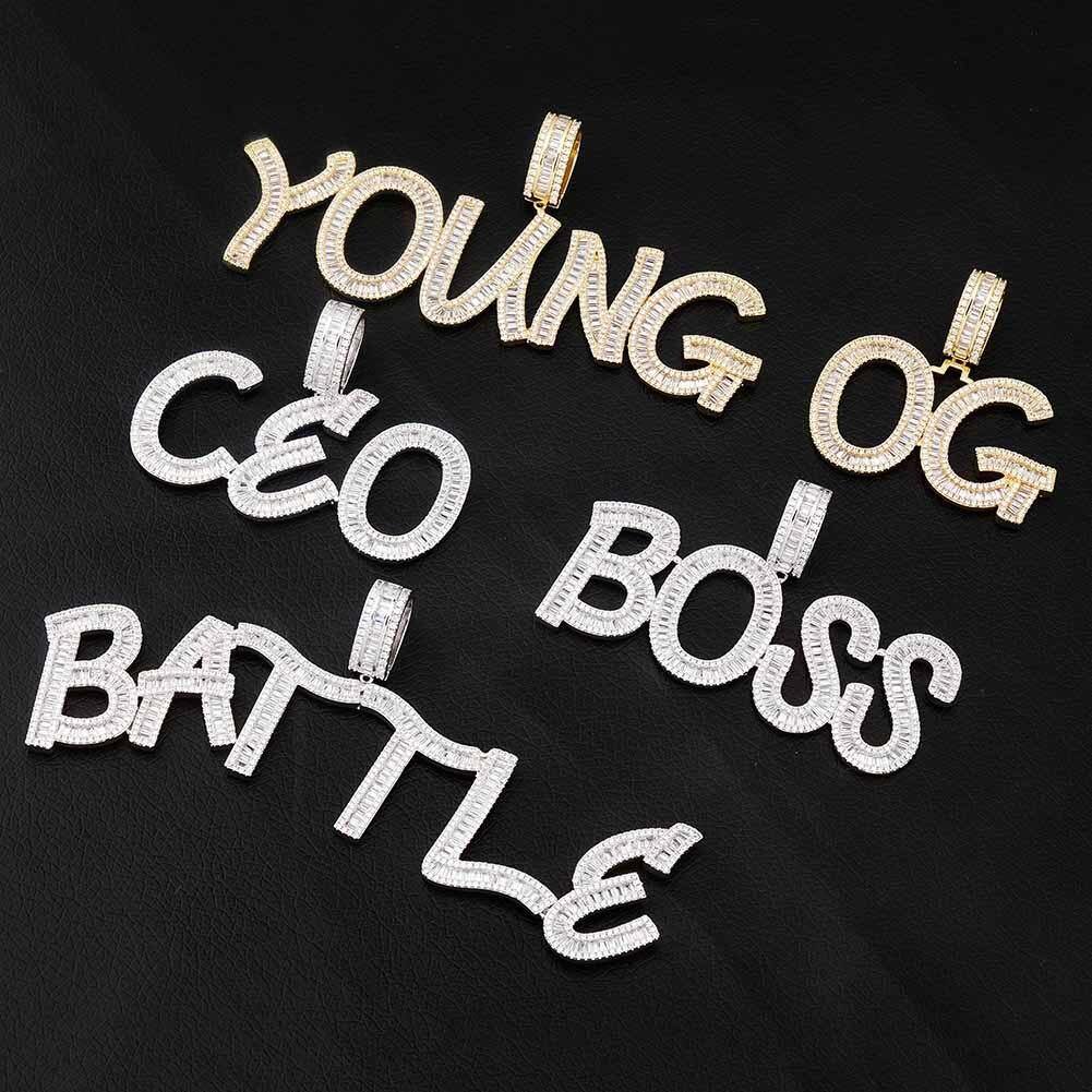 Custom Baguette Letter Pendant (1 letter available)