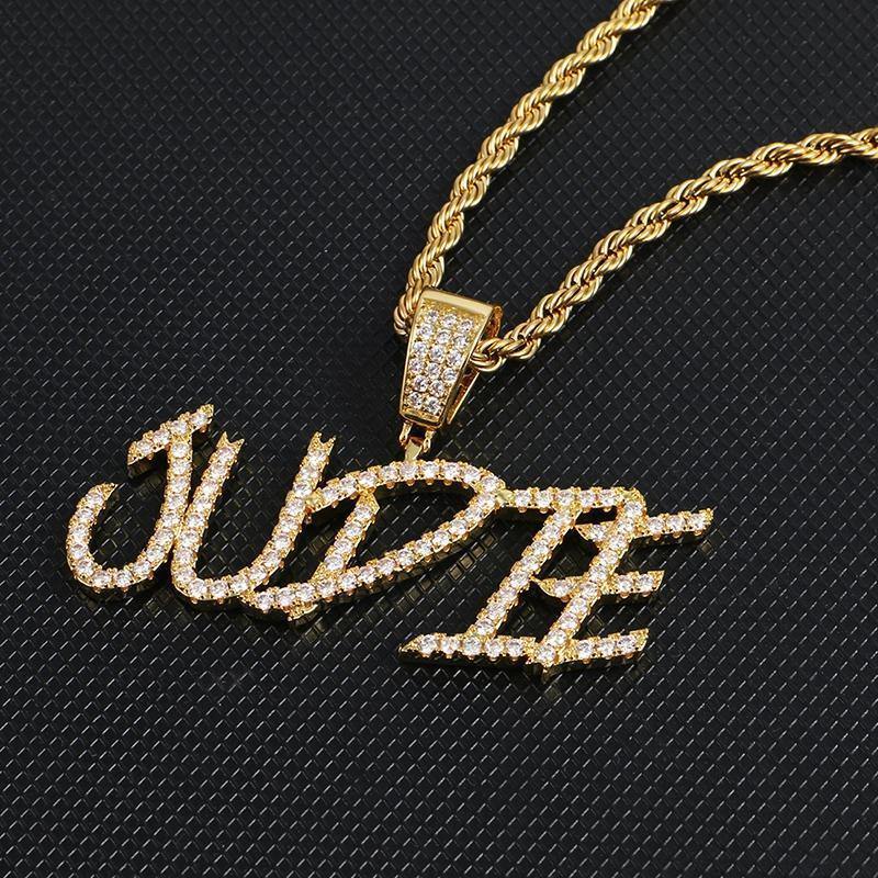 Custom Iced Out Name Letters Pendant Necklace 