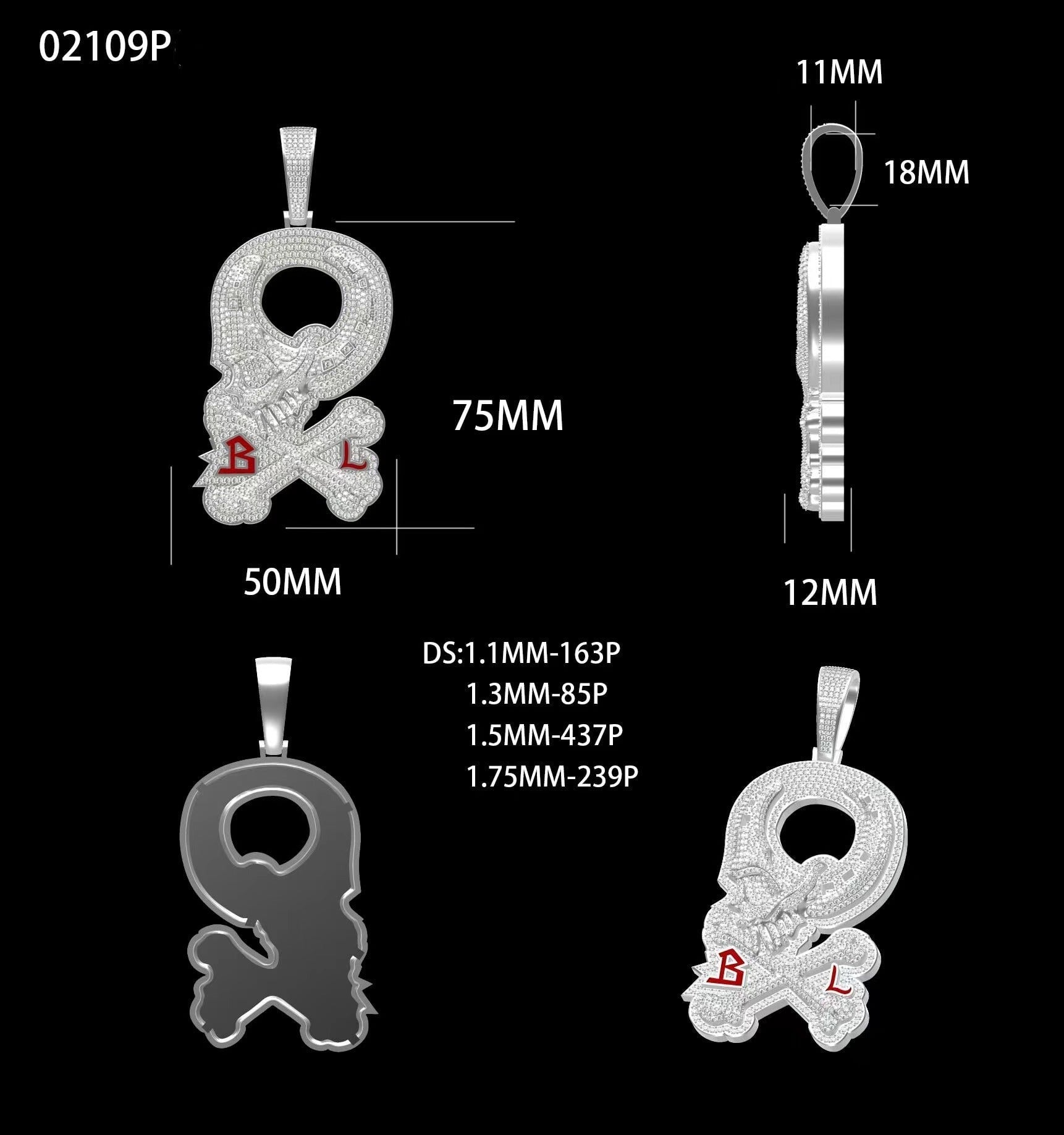 Custom Moissanite Diamond Design Pendant Deposit (Non refundable)