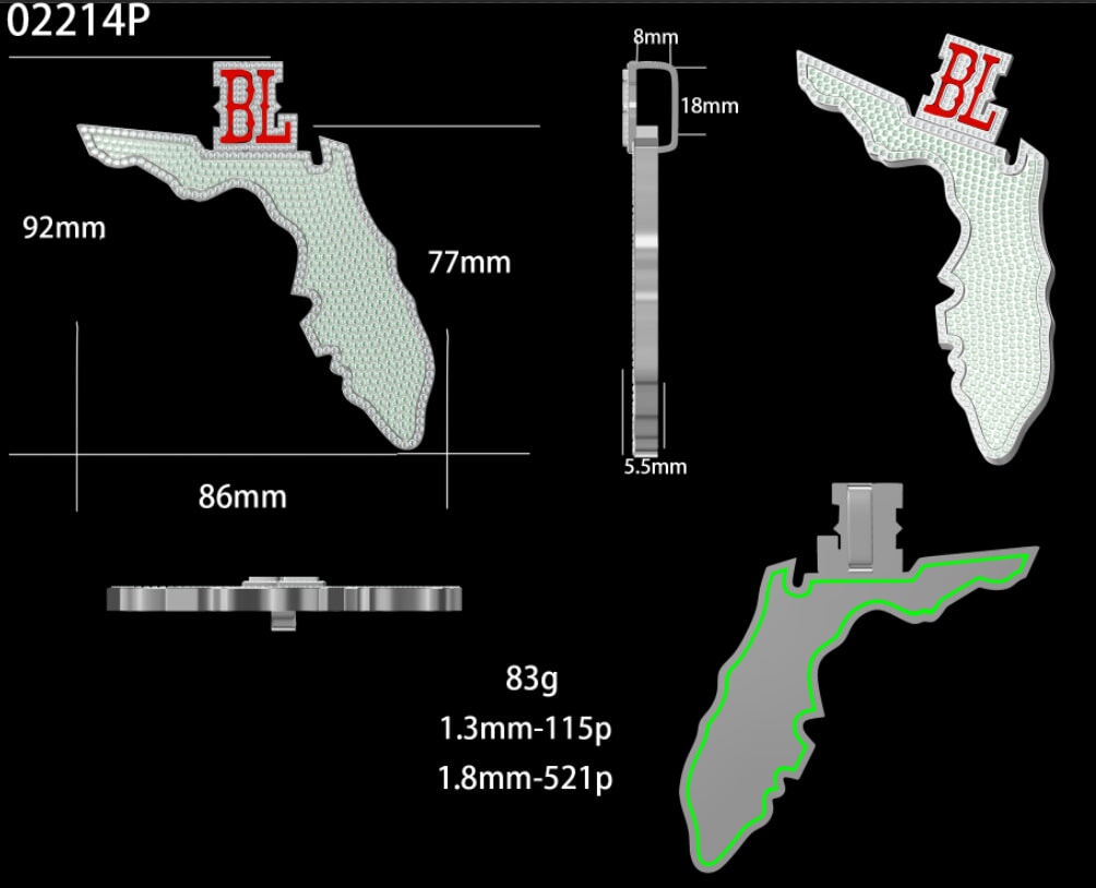 Custom Moissanite Diamond Design Pendant Deposit (Non refundable)