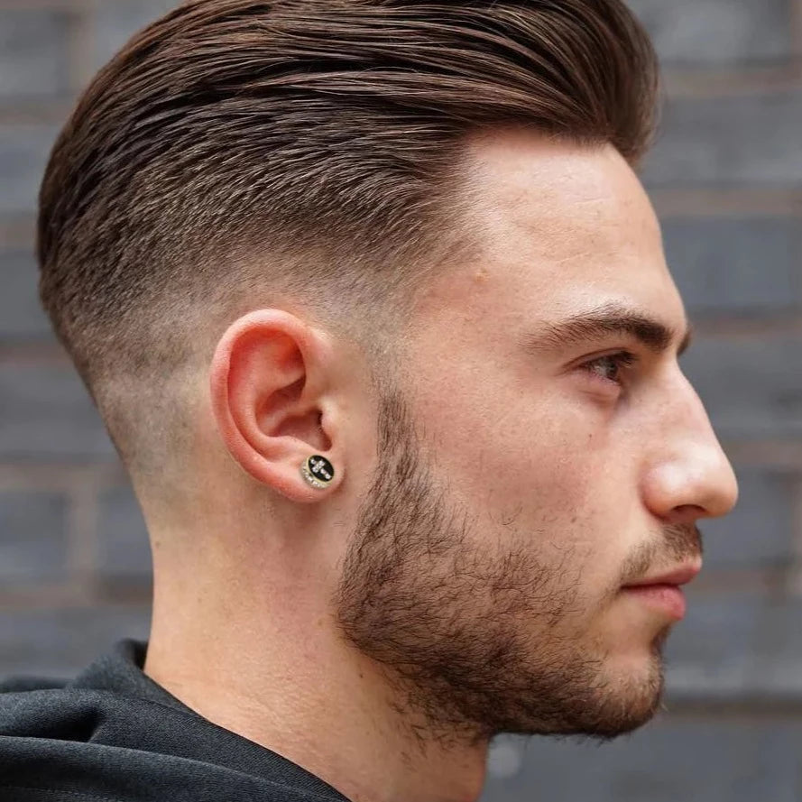 Diamond Cross Earrings Round Stud for Men Earrings