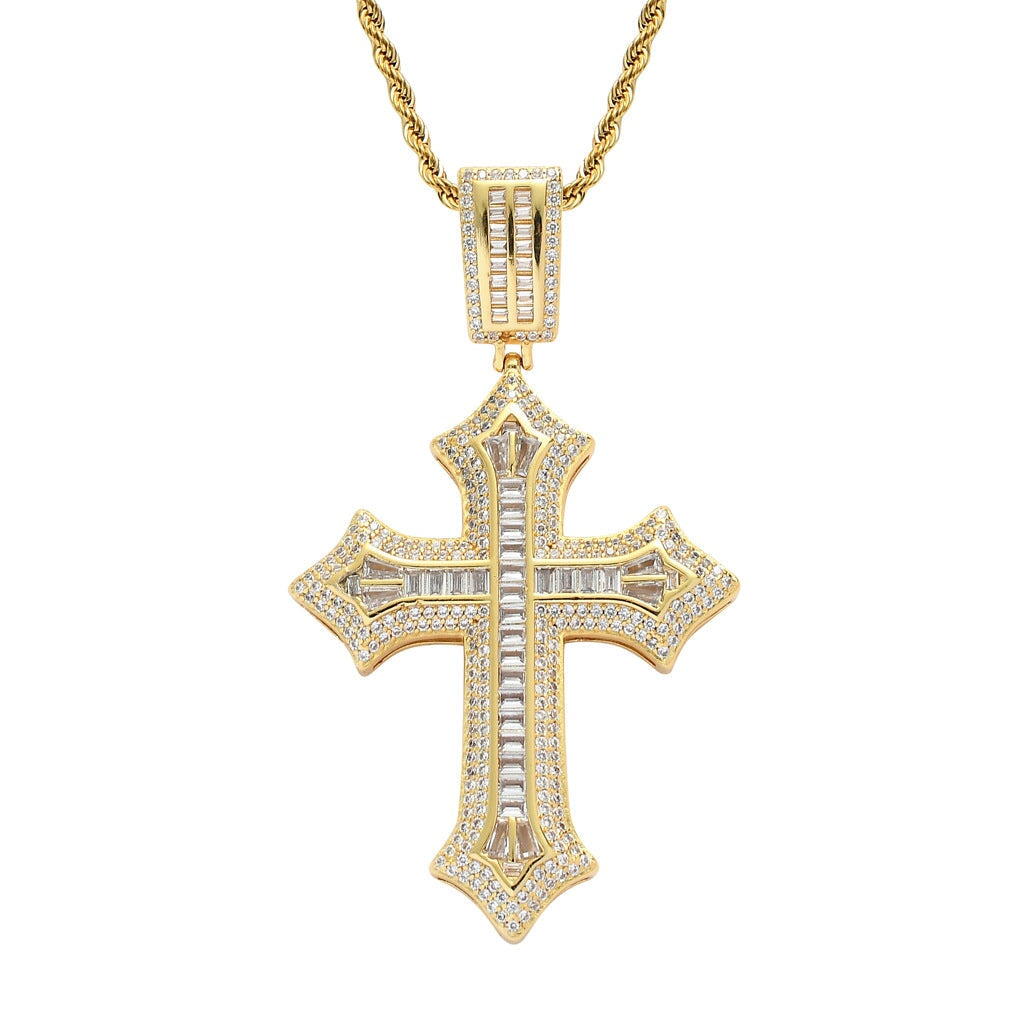Forever Love Cross Pendant 14K Gold Plated