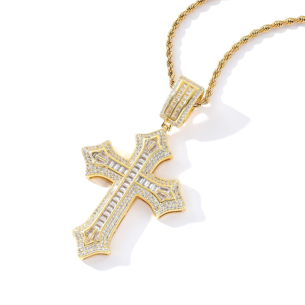 Forever Love Cross Pendant 14K Gold Plated