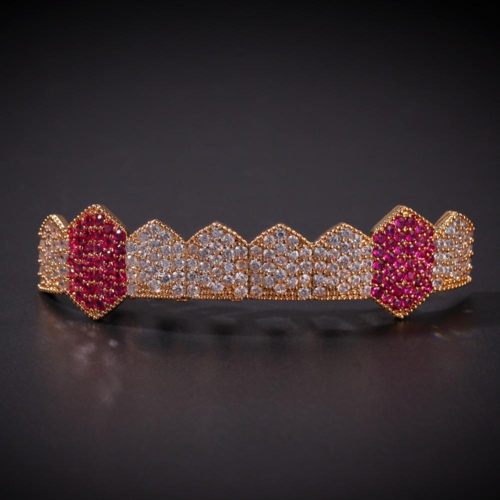 Iced Out Hip-Hop Teeth Grillz 14K Gold