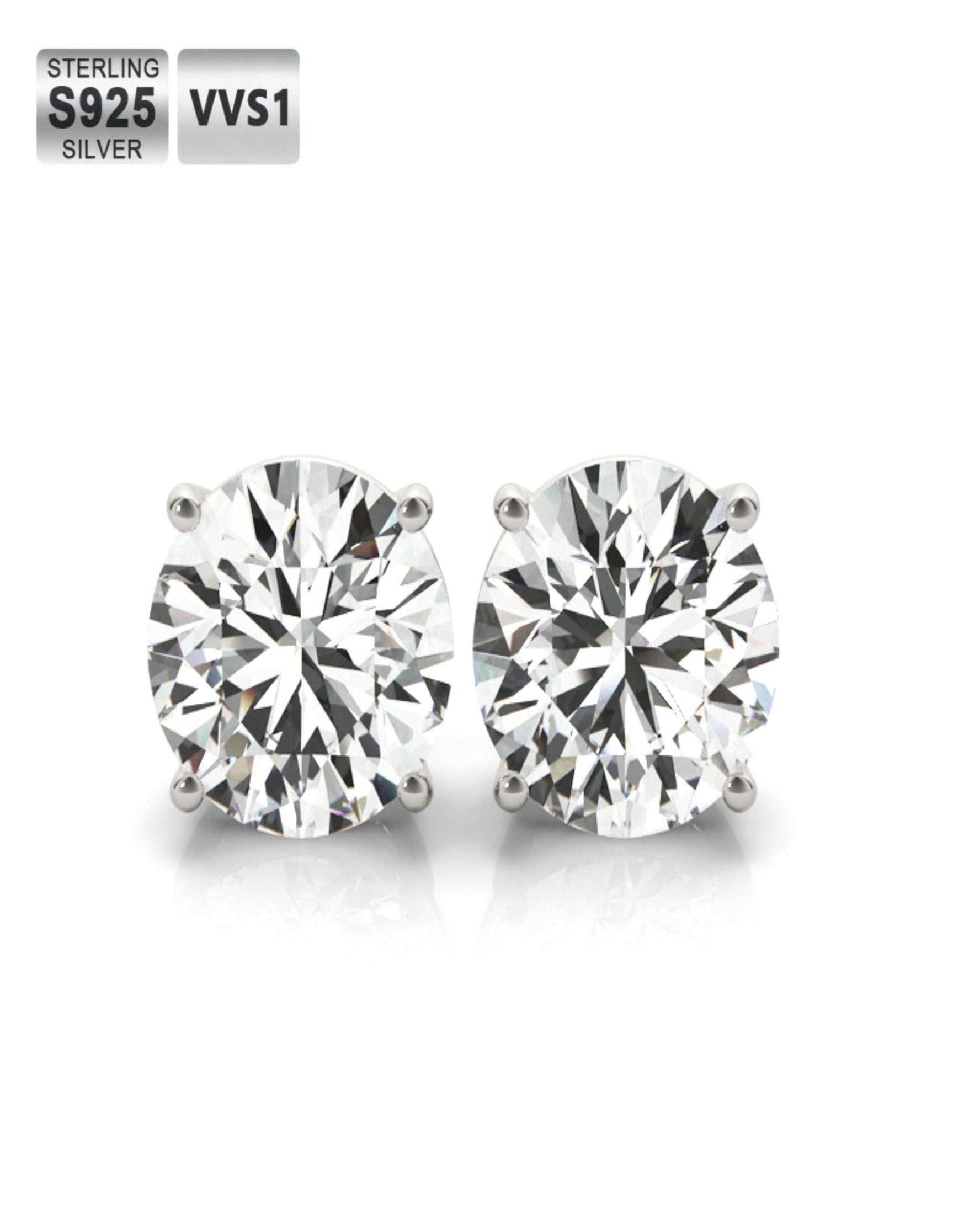 Moissanite Diamond Studs Earrings - 2.0 Carat Earrings WeiZi Wuzhou