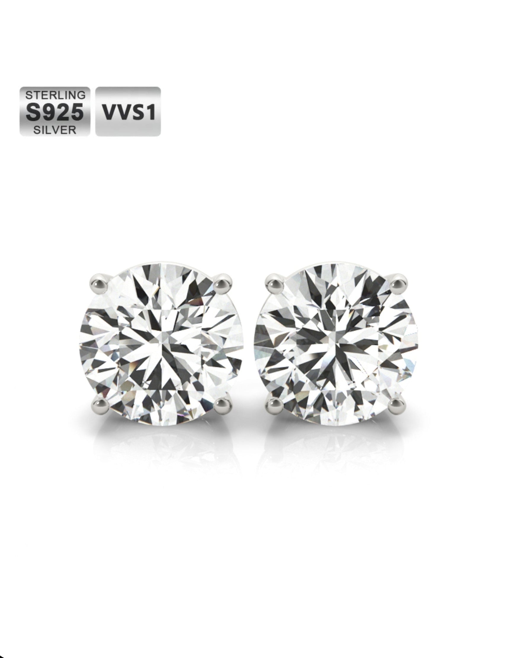 Moissanite Diamond Studs Earrings - 2.0 Carat Earrings