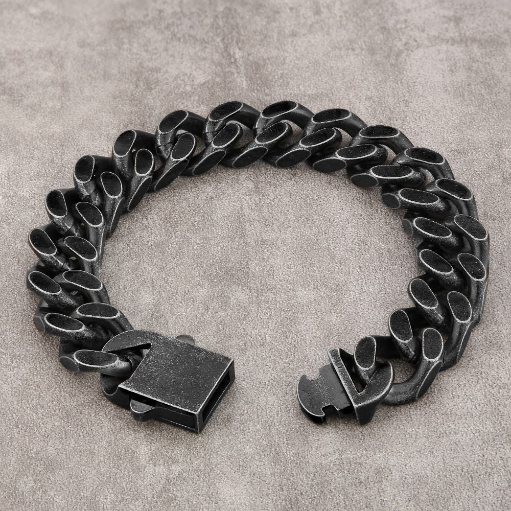 The Darth Vader II® - 14mm Black Cuban Link Bracelet in Black Gold Bracelets