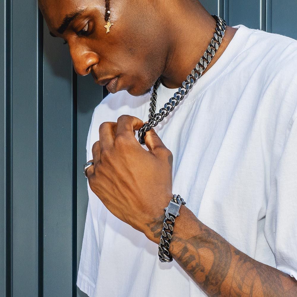 The Darth Vader II® - 14mm Black Cuban Link Chain in Black Gold