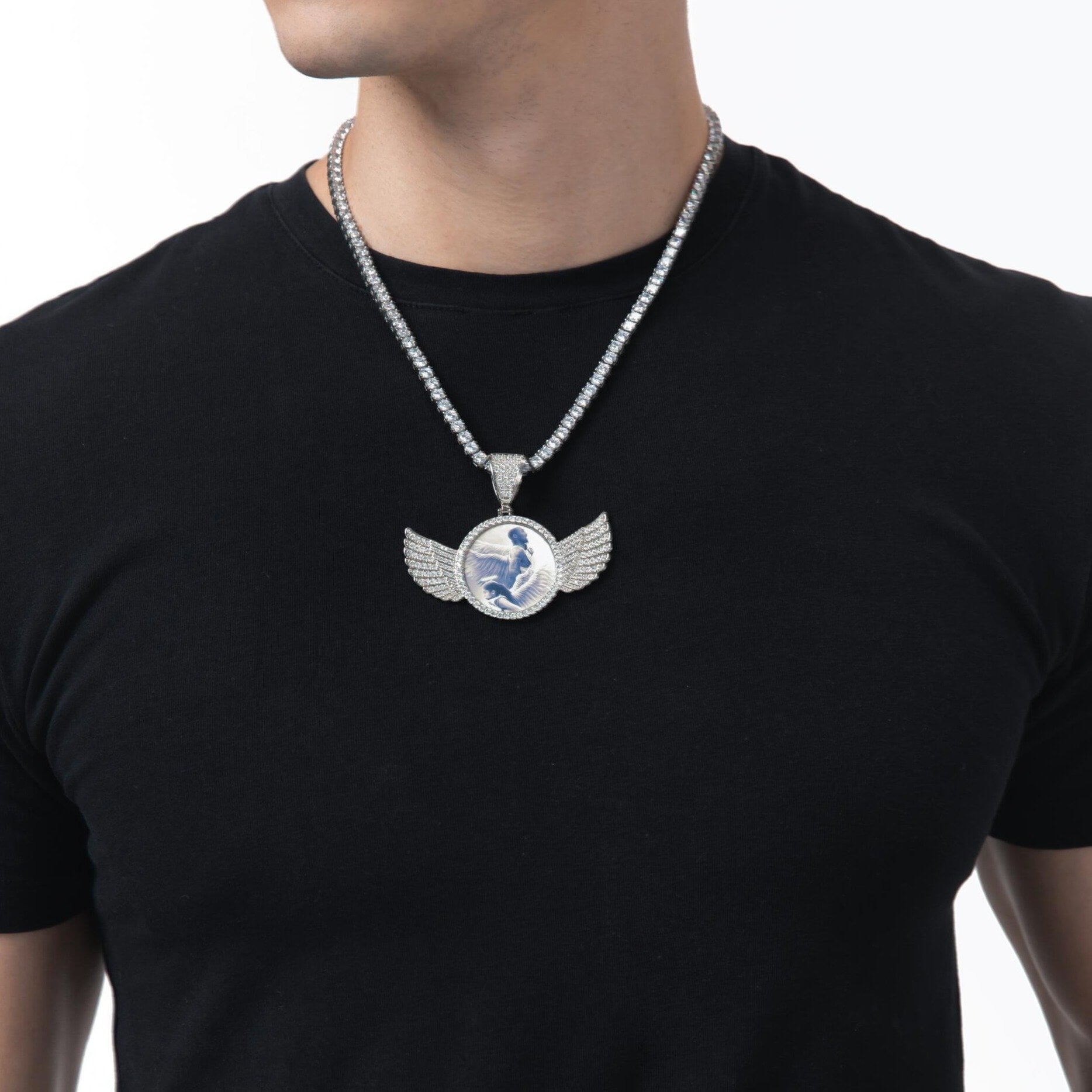 THE FLYING ANGEL® - Custom Round Photo Pendant