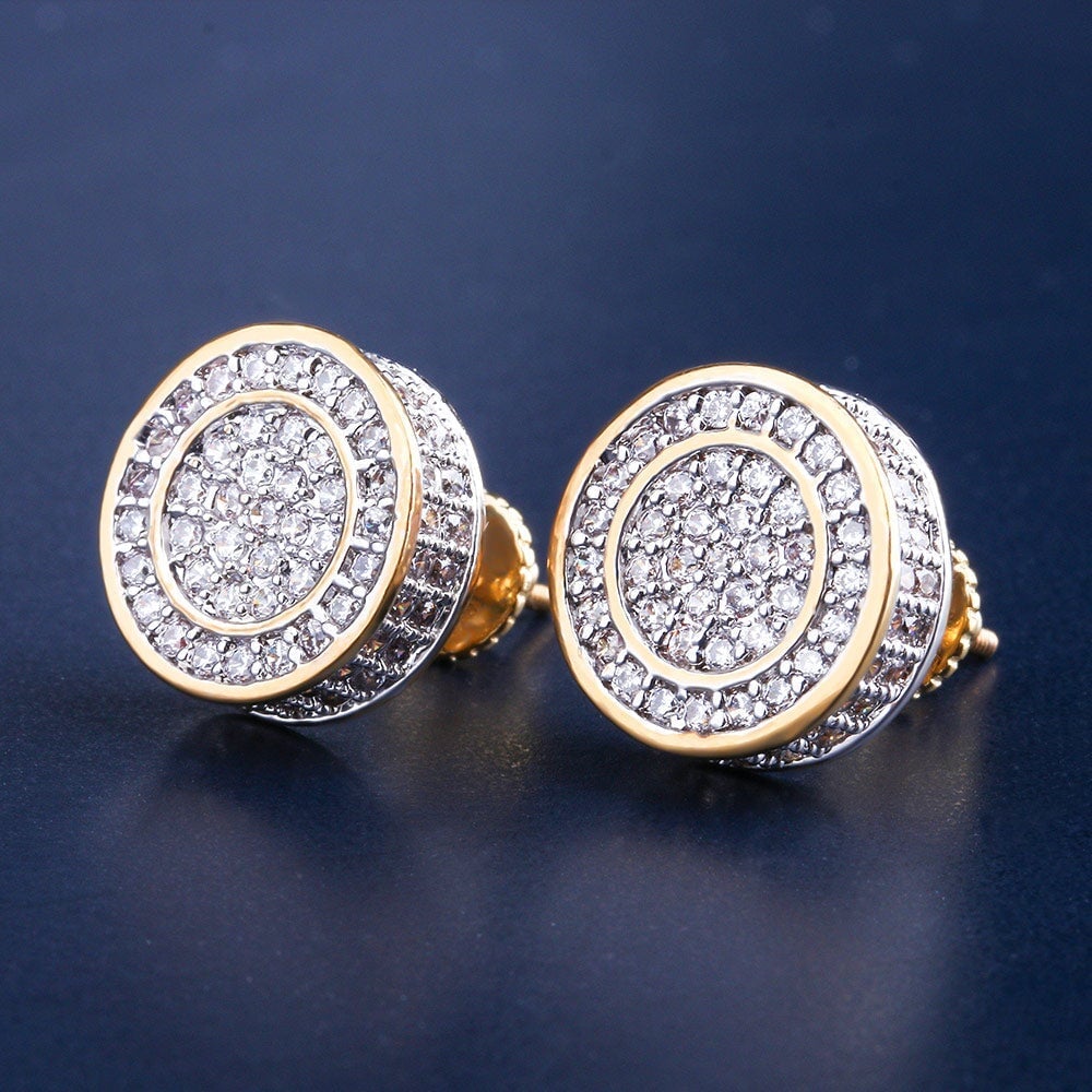 The Giant® - Iced Out 12mm Big Round Stud Earrings for Men Earrings