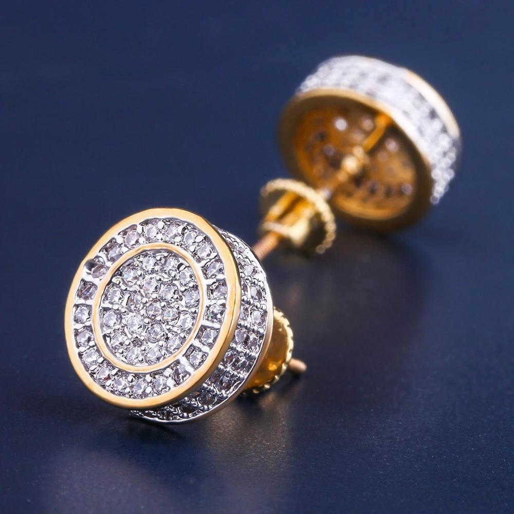 The Giant® - Iced Out 12mm Big Round Stud Earrings for Men Earrings
