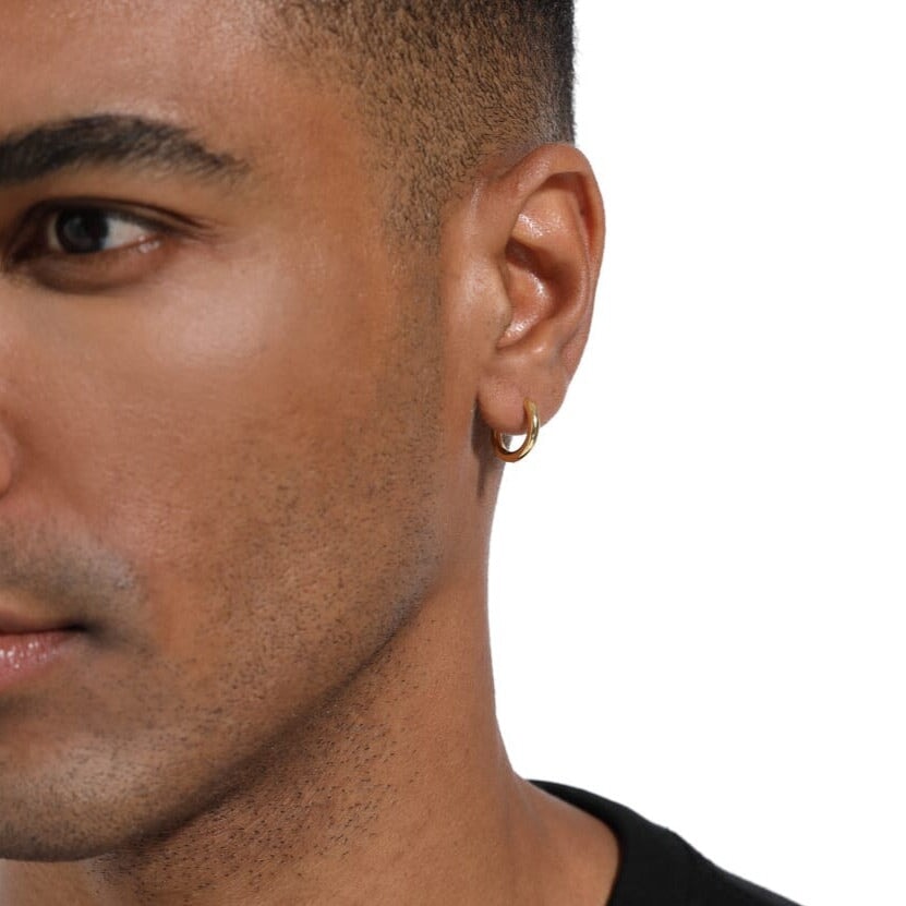 The Gold Eclipse® - 925 Sterling Silver Hoop Earrings in 14K Gold