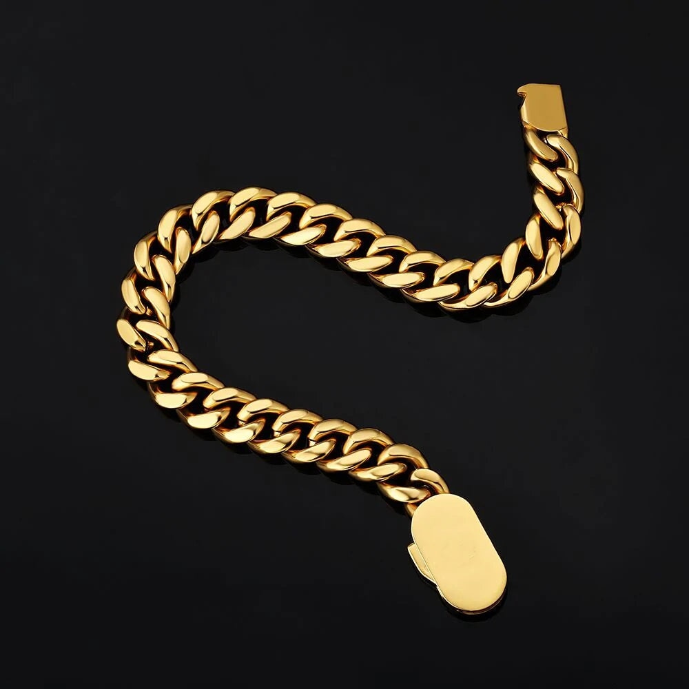 The Golden Age Ⅱ® - Cuban Link Bracelet 18K Gold (Push Button Clasp) Bracelets
