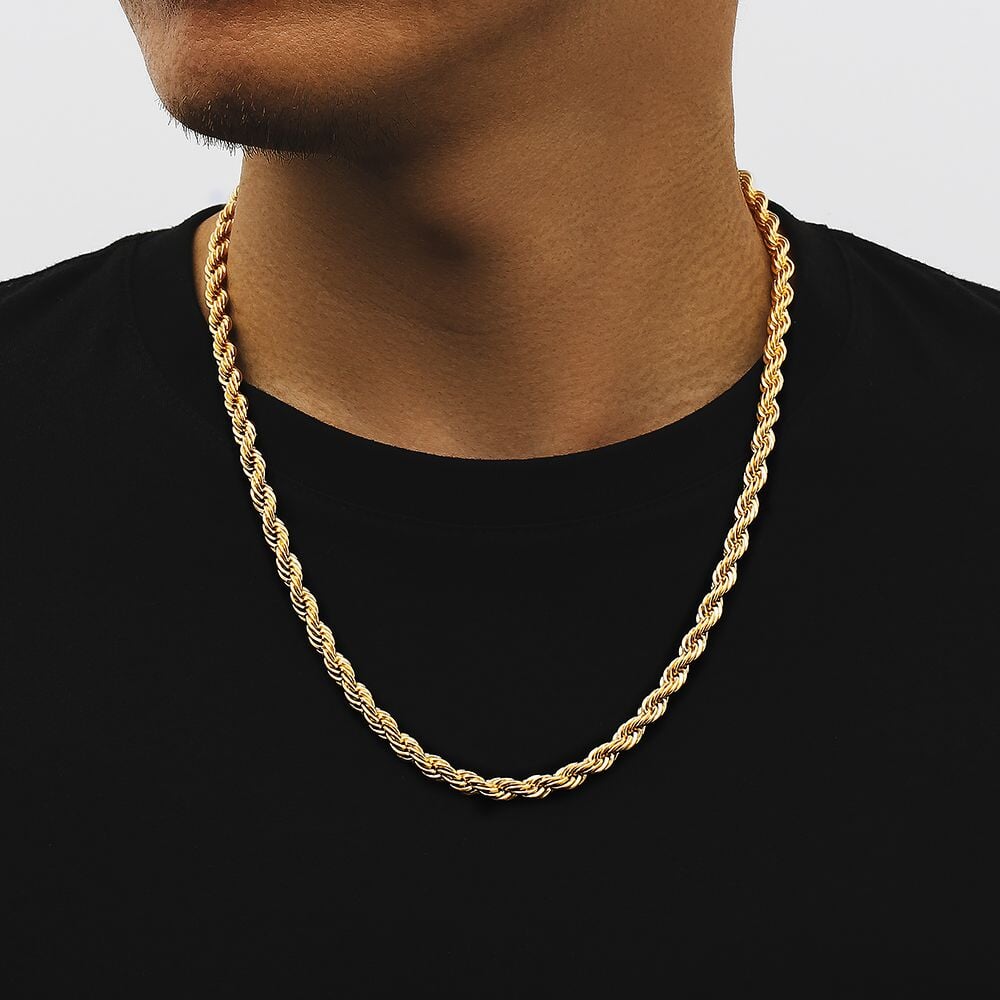 The Golden Age® - 6mm Hip Hop Rope Chain 18" 18K Gold