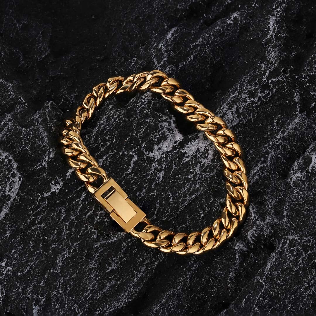 The Golden Age® - 8mm Miami Cuban Link Bracelet 18K Gold Plated