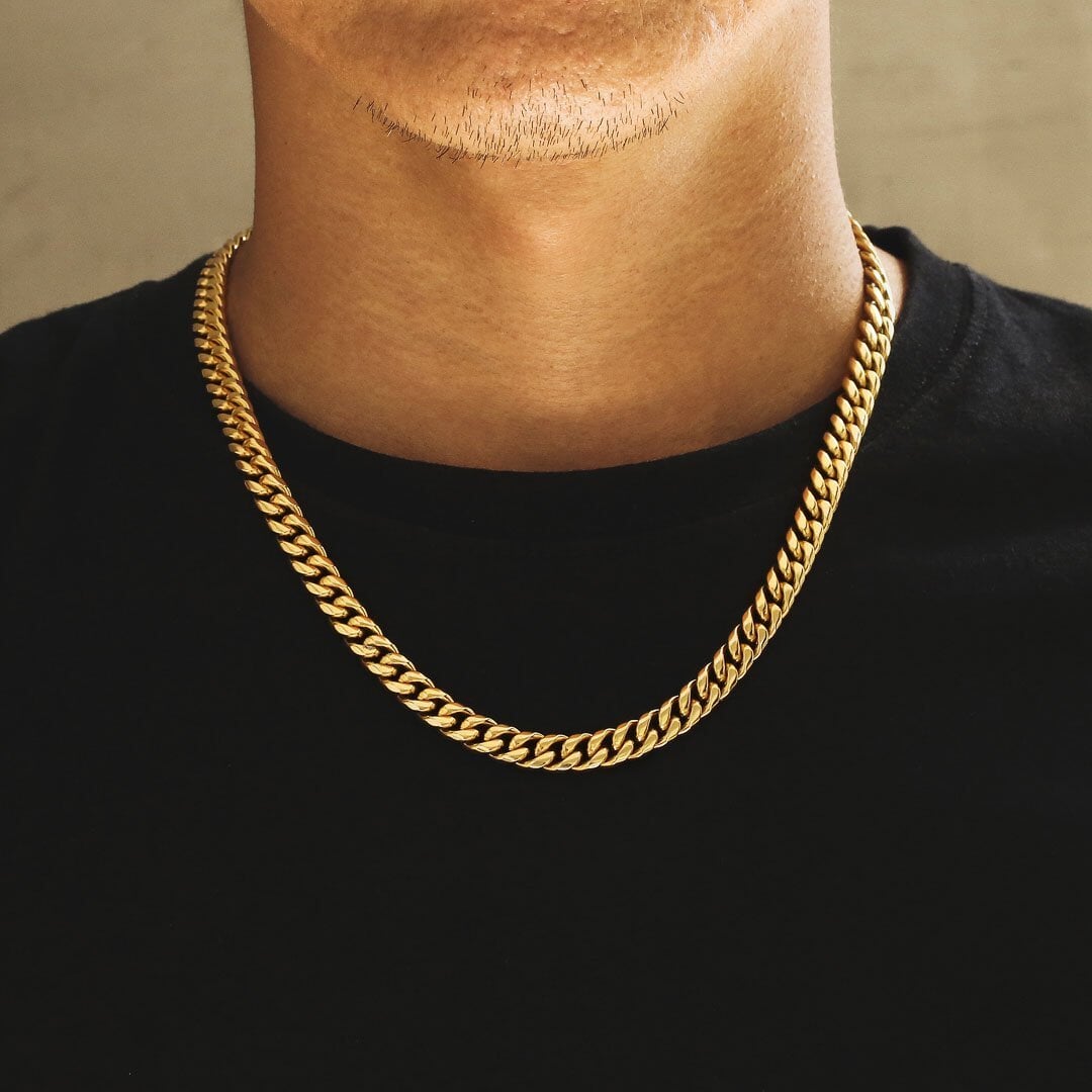 The Golden Age® - 8mm Miami Cuban Link Chain 18K Gold Plated Necklaces